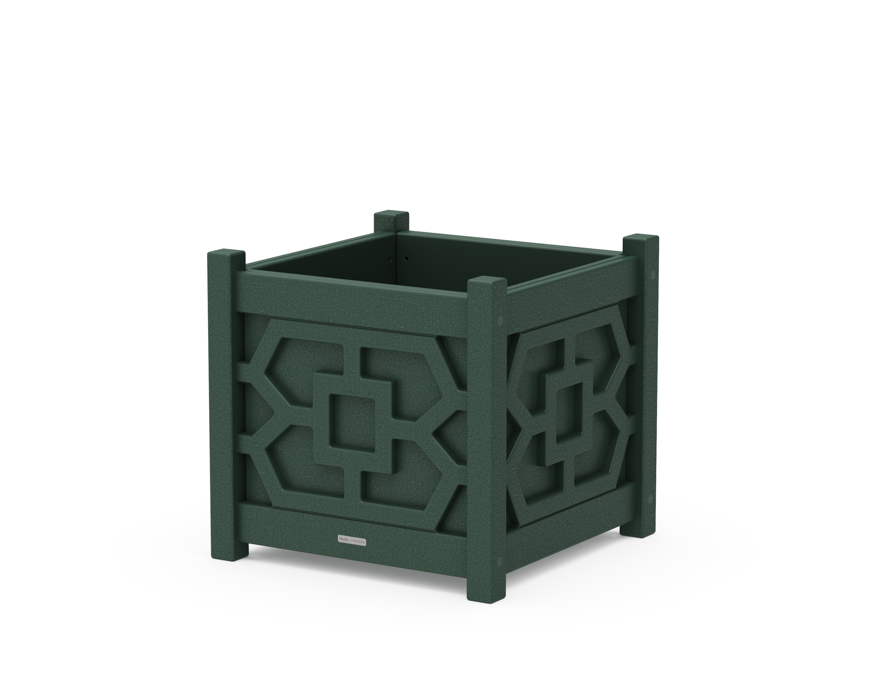 Chinoiserie Large Square Planter Box in Green