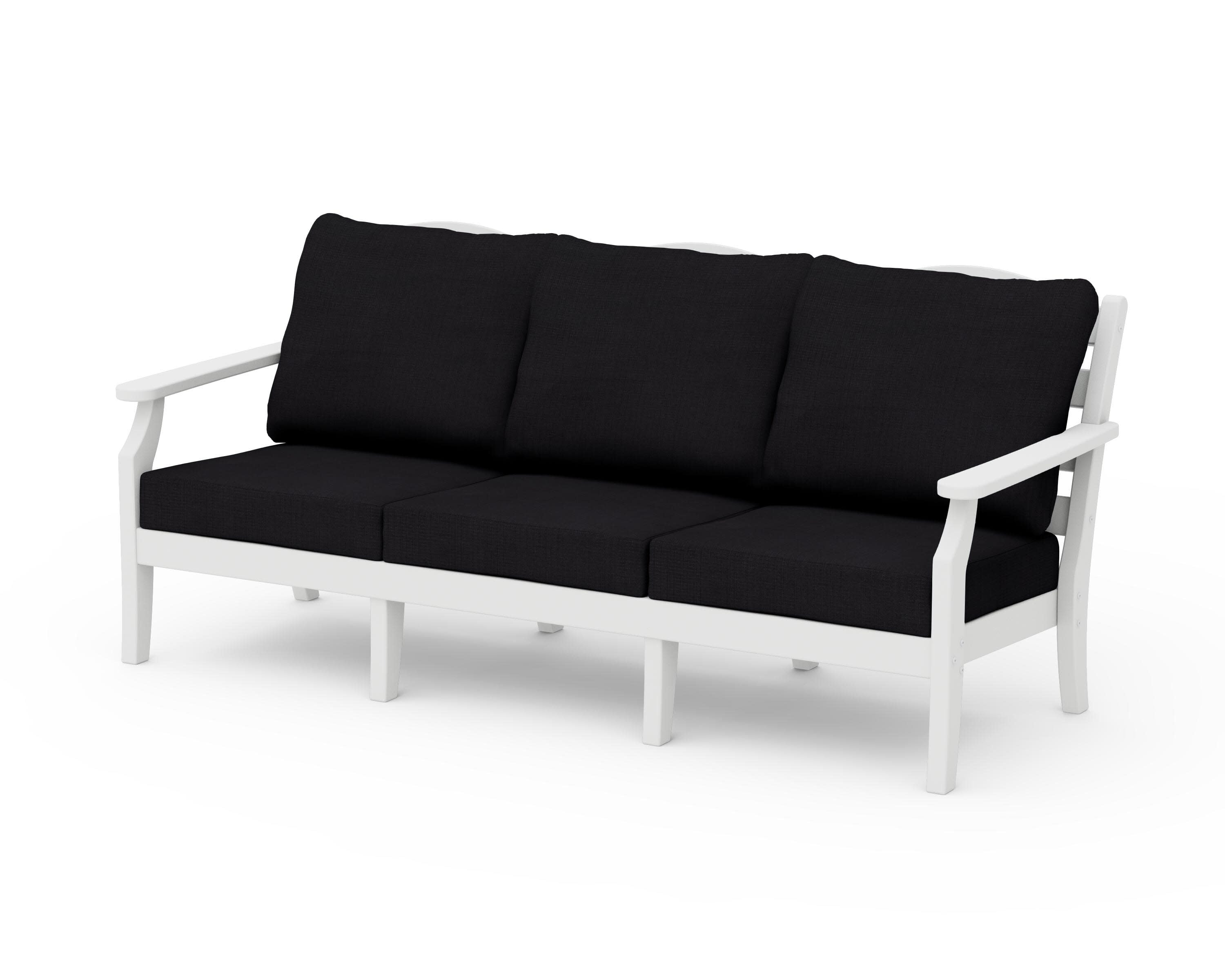 Savannah Deep Seating Sofa in White / Midnight Linen