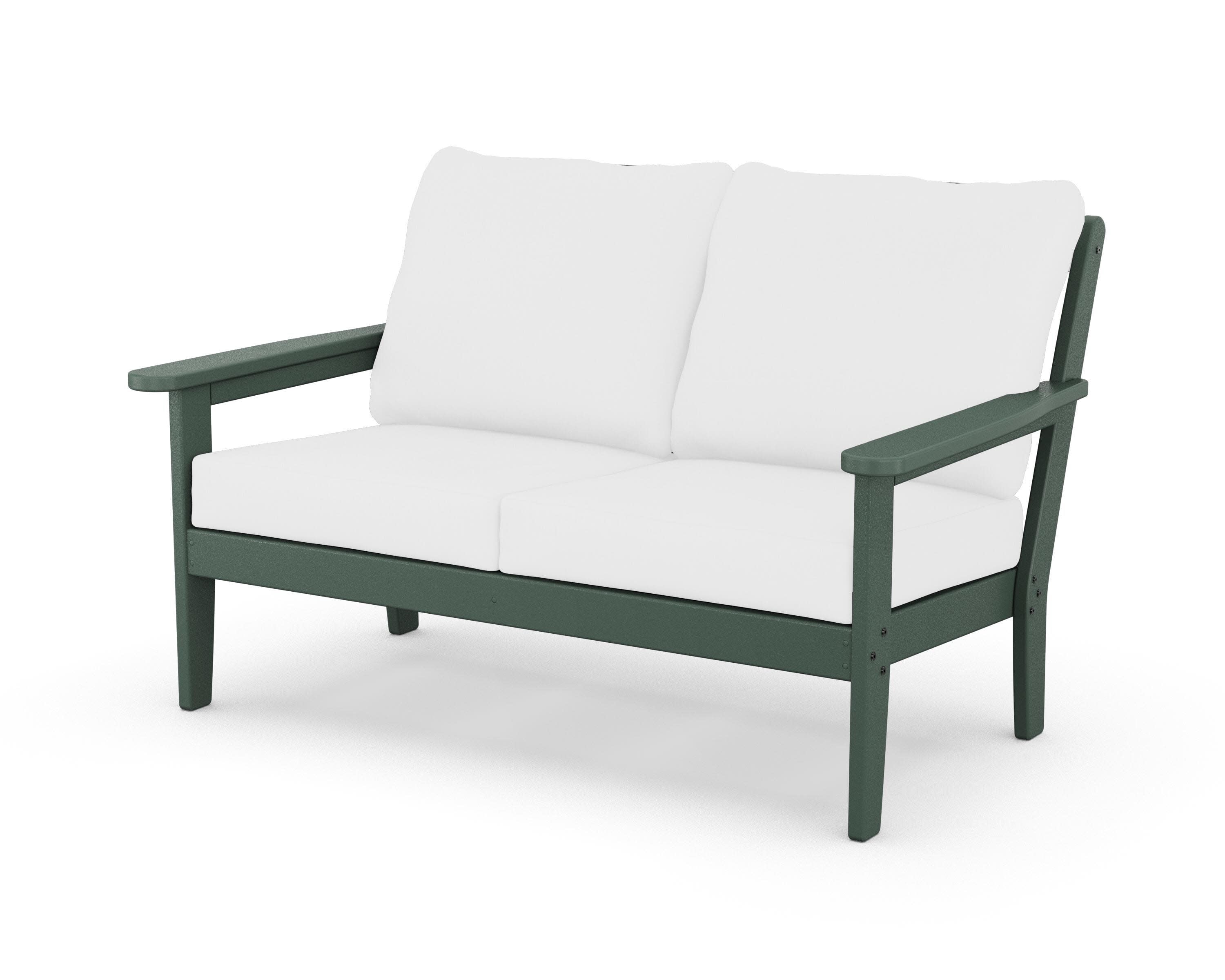 Cottage Deep Seating Loveseat in Green / Natural
