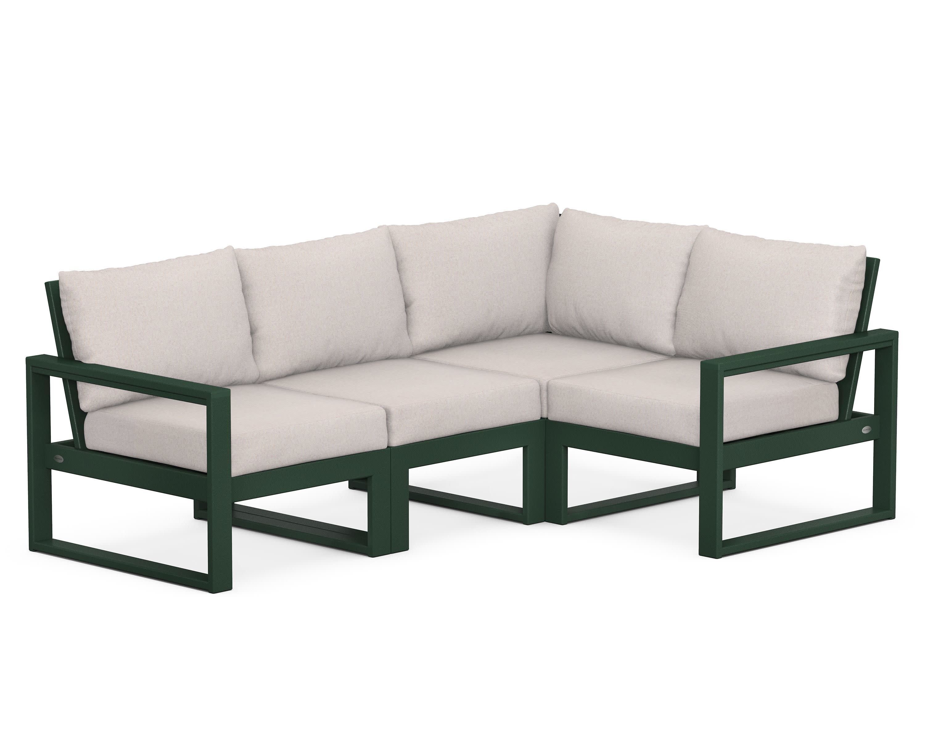 EDGE 4-Piece Modular Deep Seating Set in Green / Dune Burlap