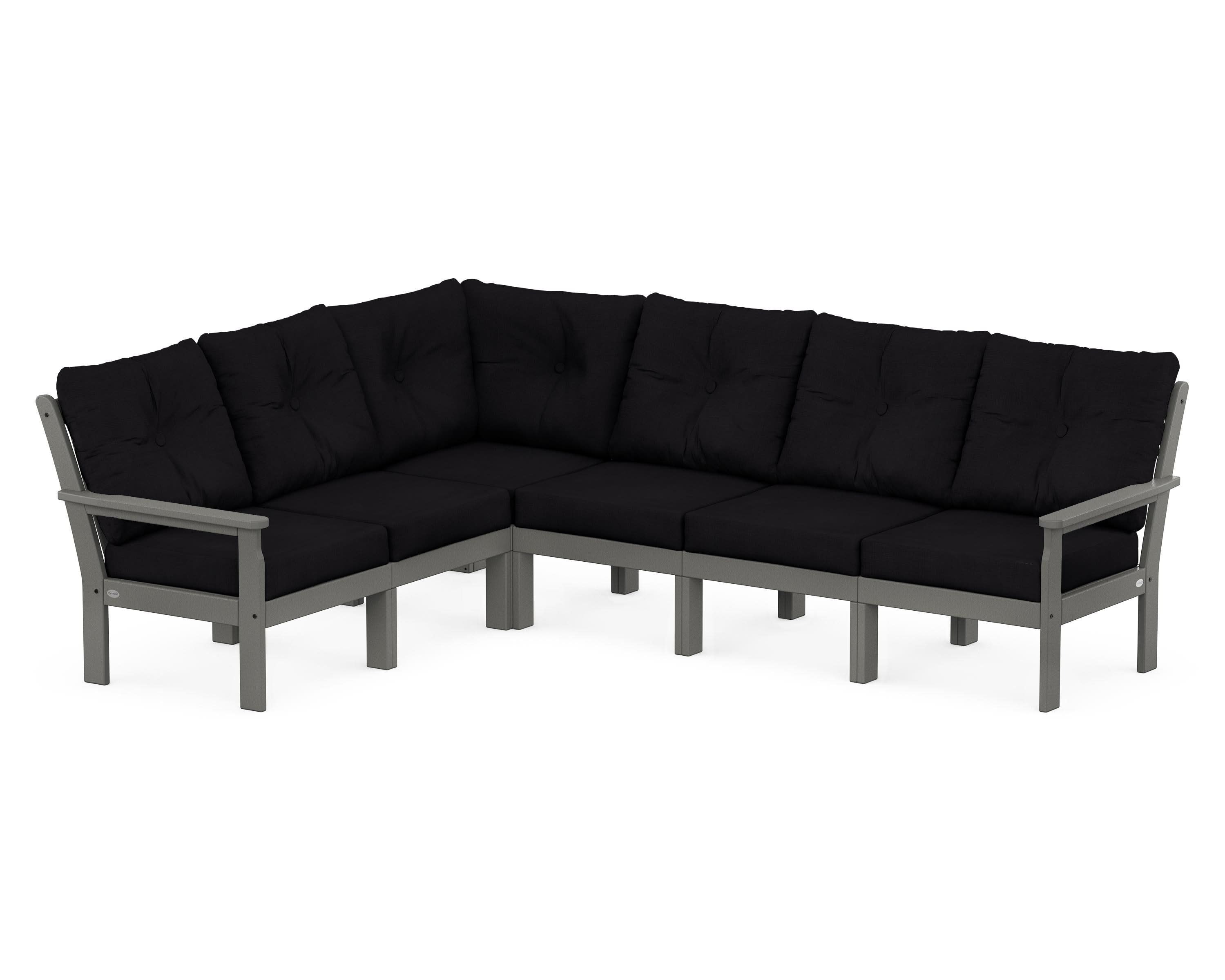 Vineyard 6-Piece Sectional in Slate Grey / Midnight Linen
