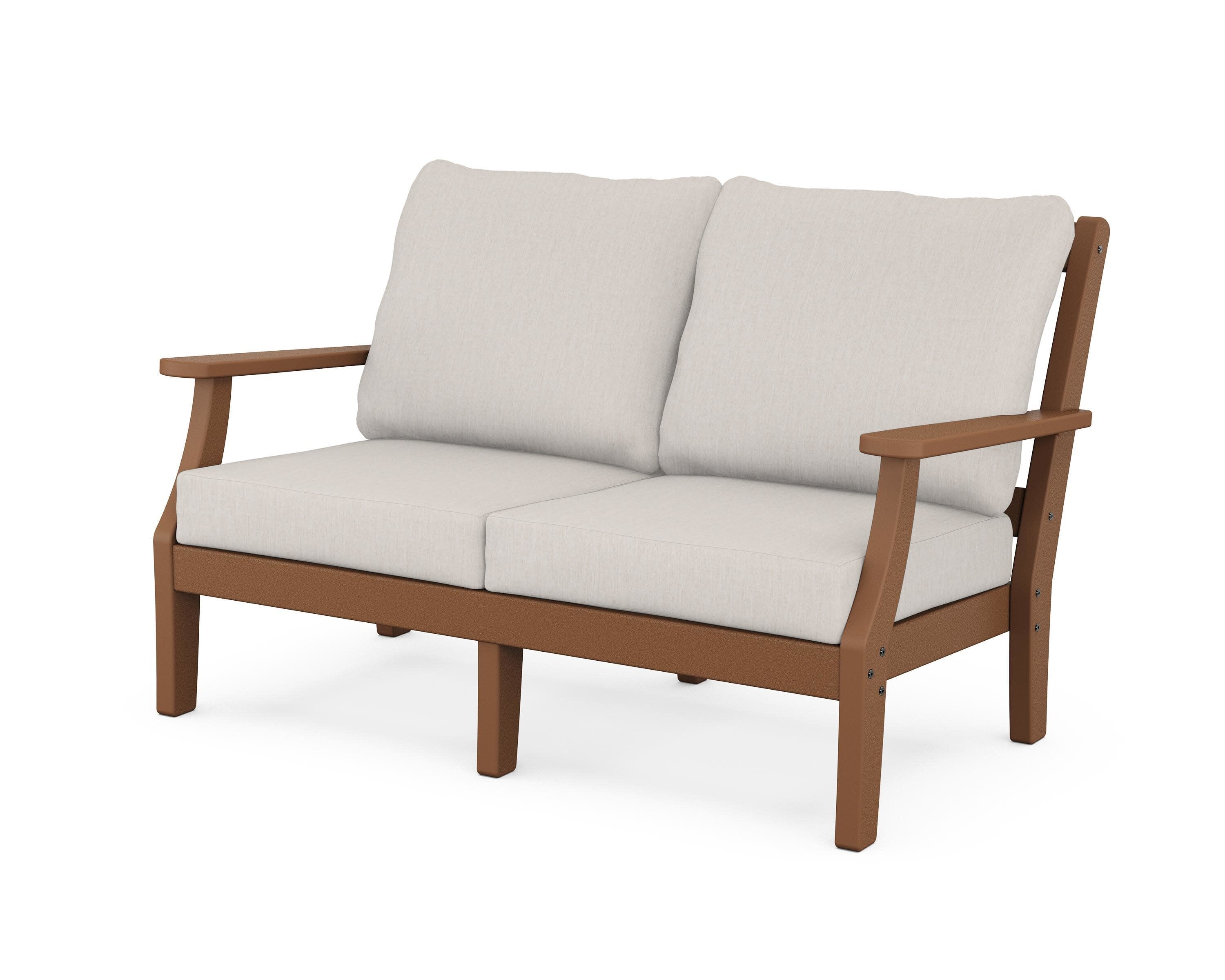 Chinoiserie Deep Seating Loveseat in Teak / Cast Ash