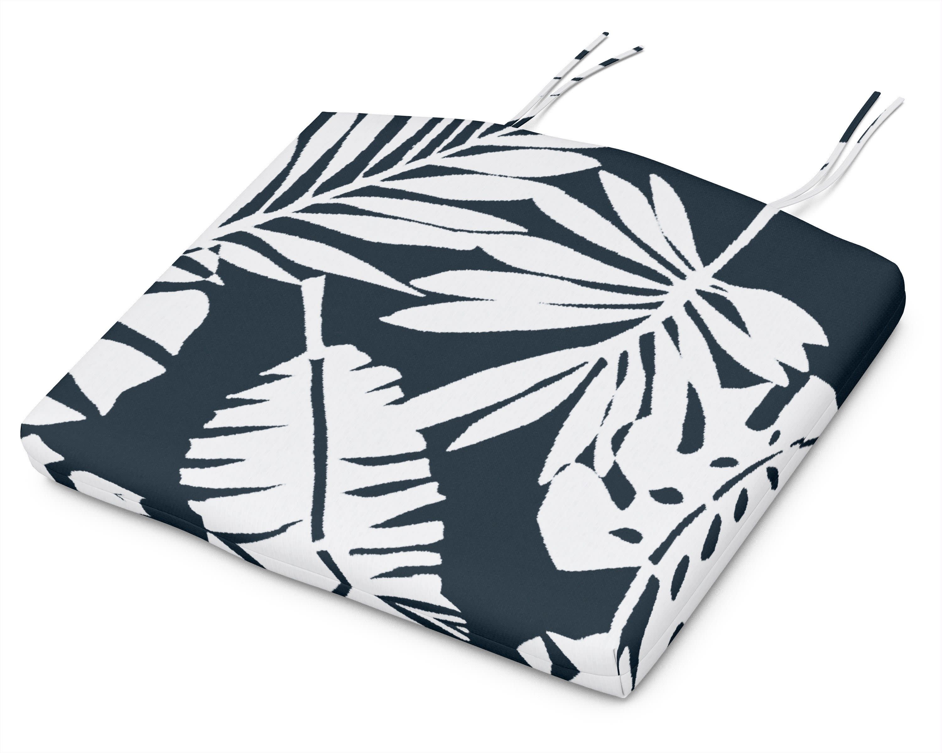 Adirondack Seat Cushion - 20"W x 18.5"D x 2.5"H in Leaf Marine Indigo
