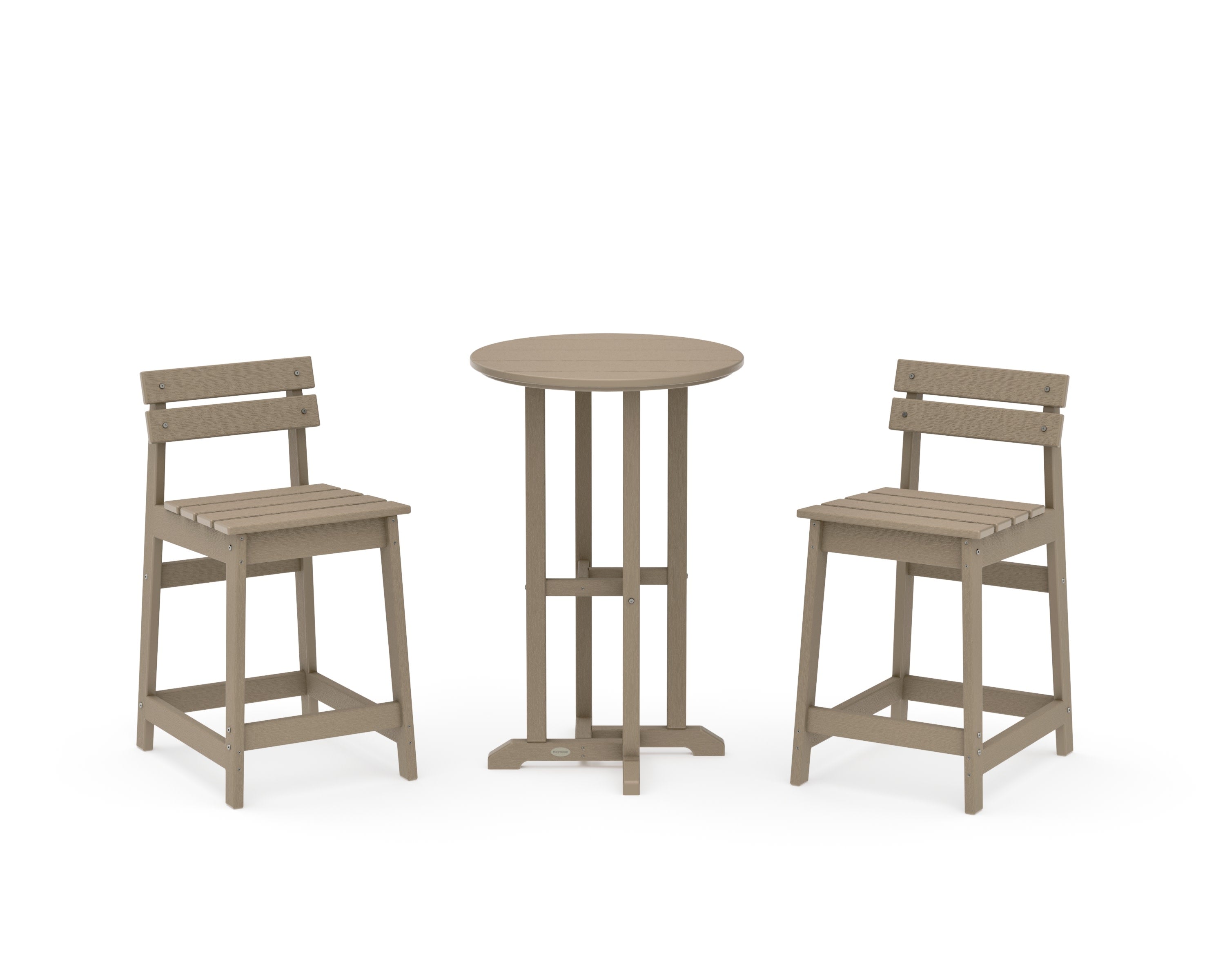 Modern Studio Plaza Lowback 3-Piece Bistro Counter Set in Vintage Sahara