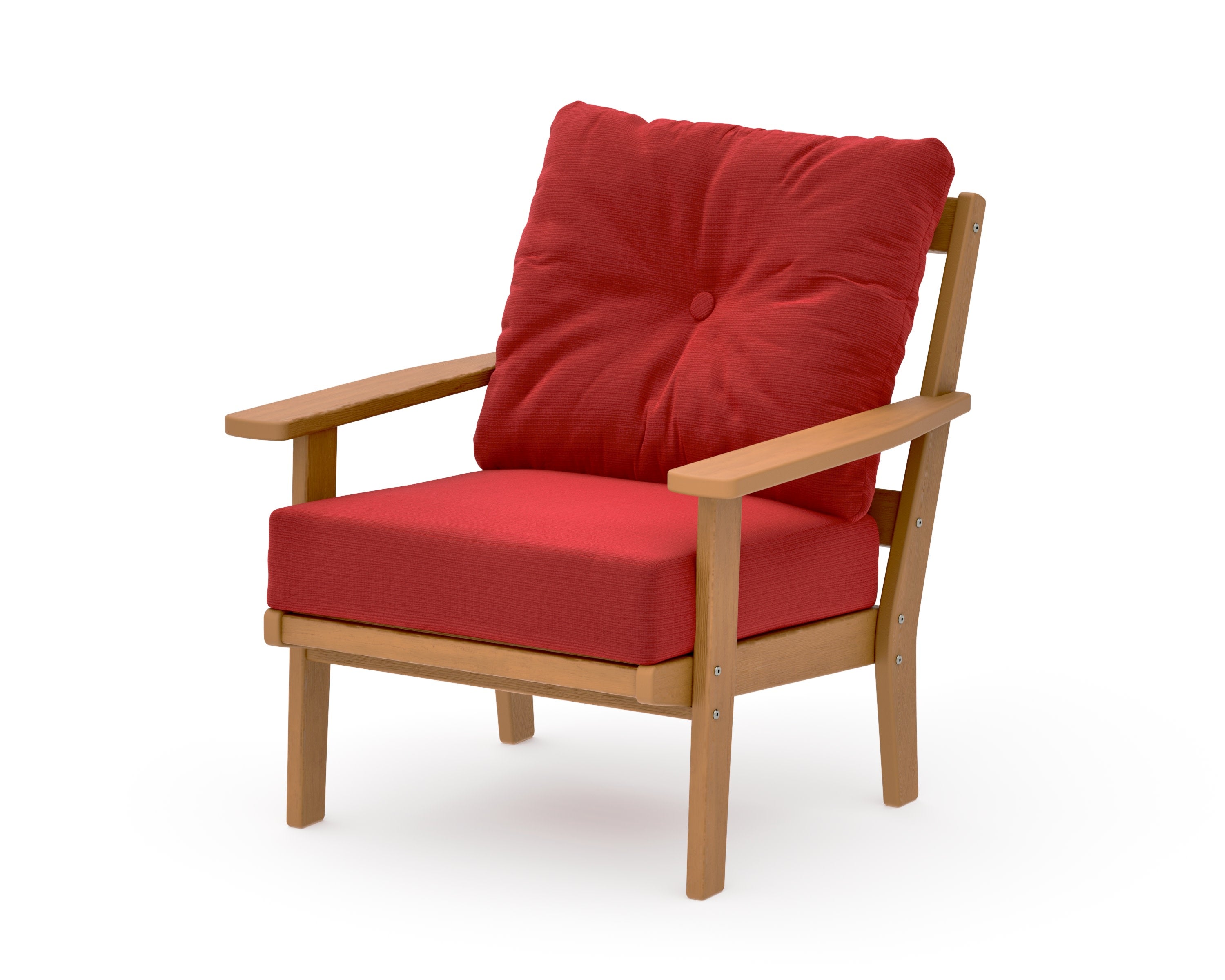 Prairie Deep Seating Chair in Natural / Crimson Linen