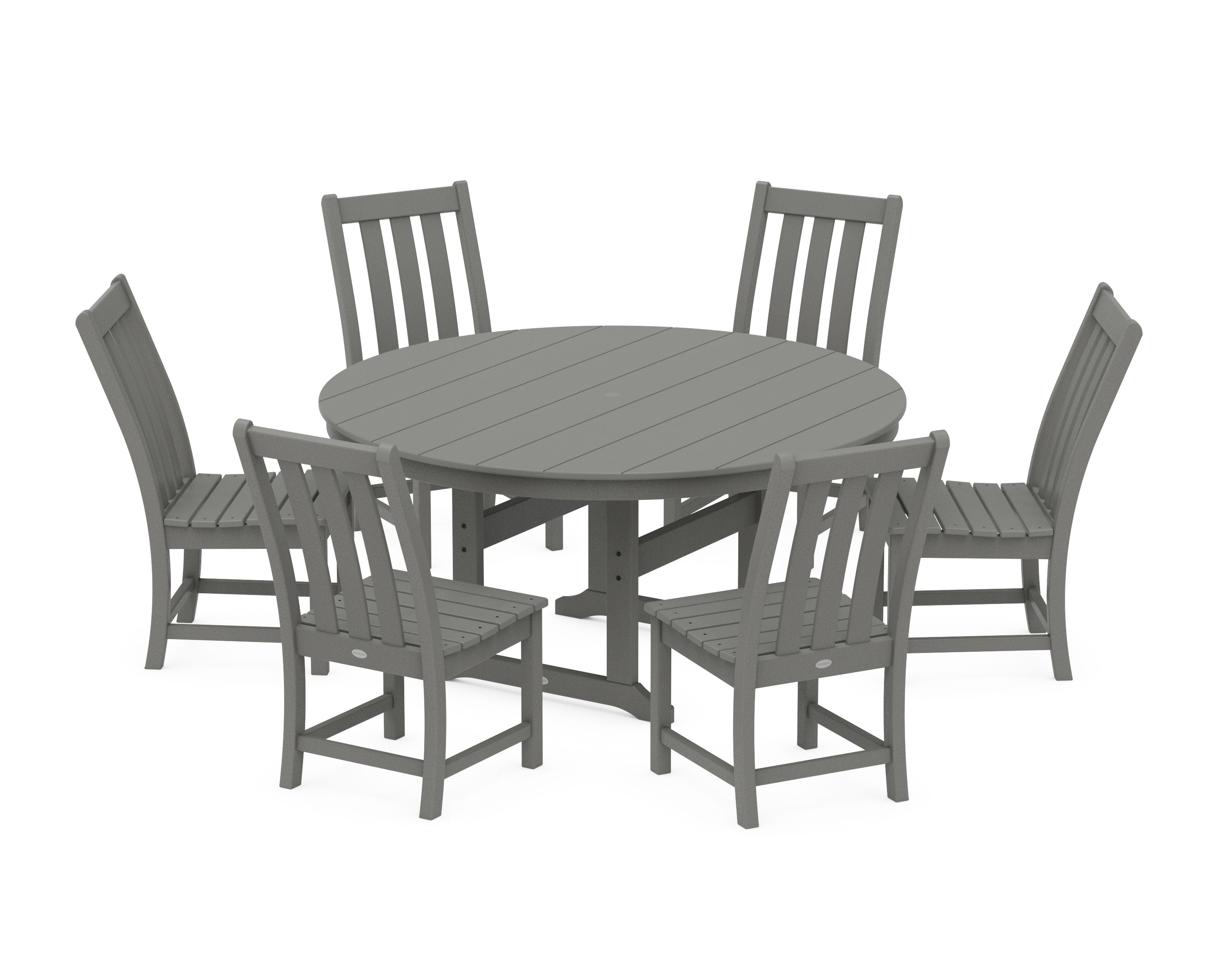 Vineyard 7-Piece Side Chair Round Farmhouse Dining Set