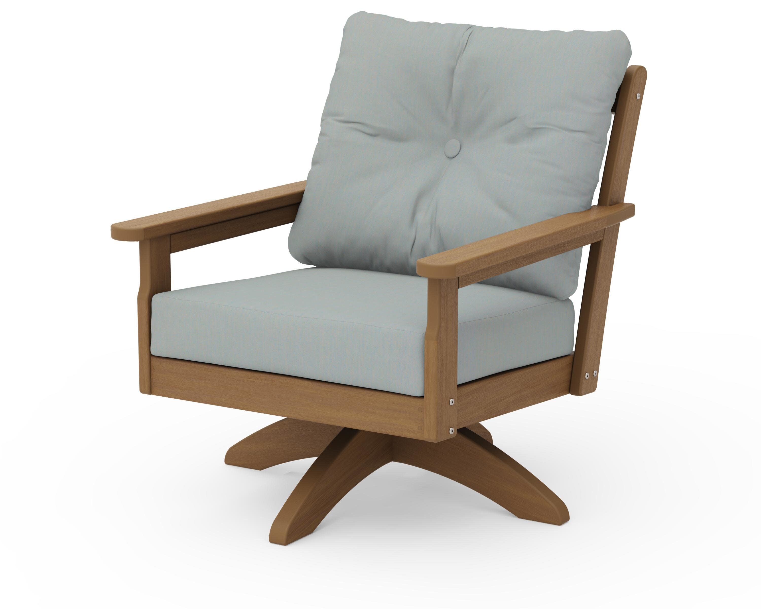 Vineyard Deep Seating Swivel Chair in Natural / Spa
