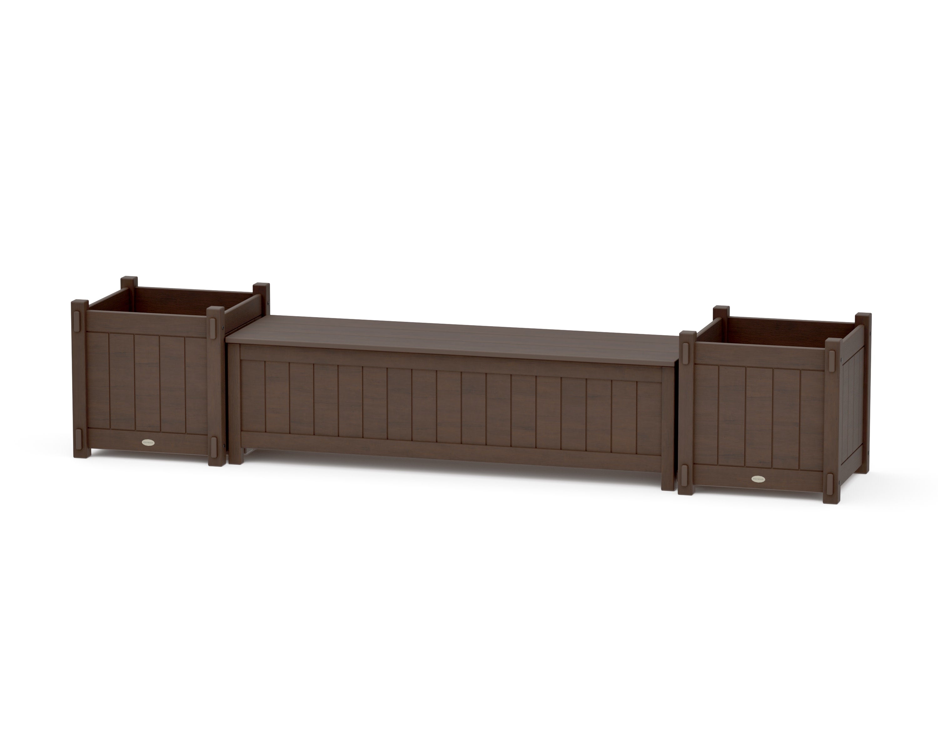 60" Vineyard Straight Planter Storage Bench Set- Large in Kona