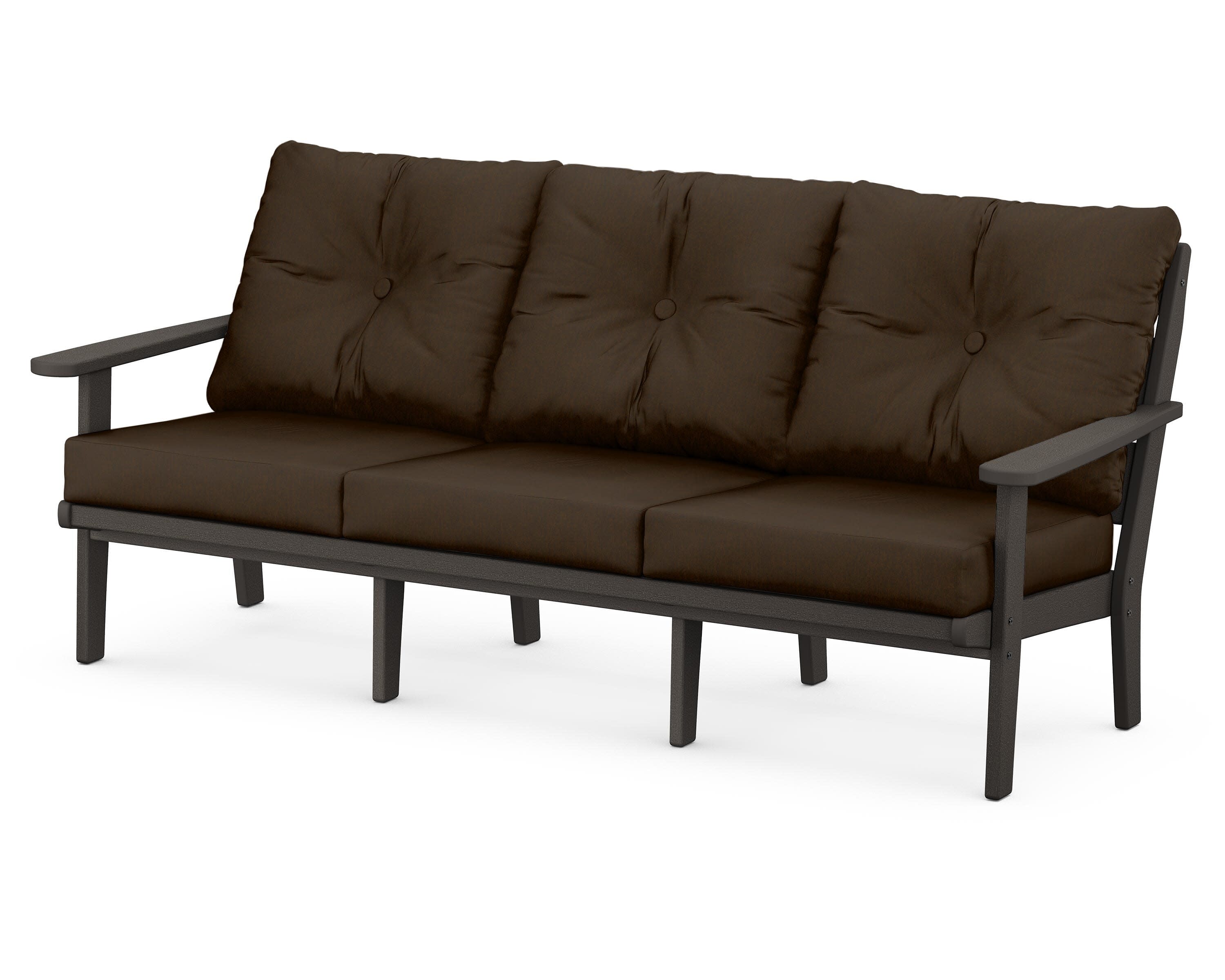 Lakeside Deep Seating Sofa in Vintage Coffee / Canvas Java