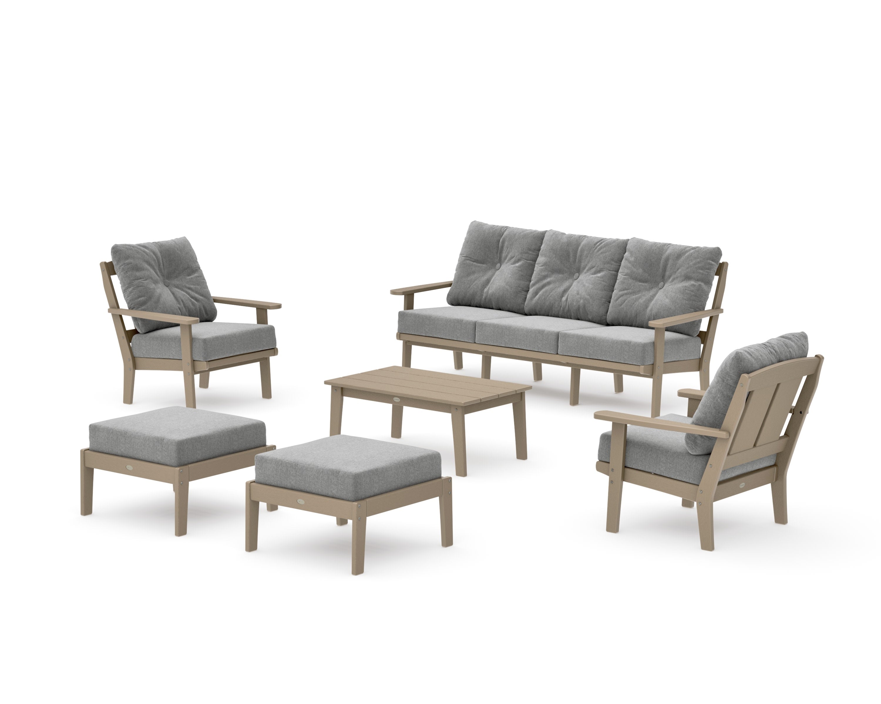 Mission 6-Piece Lounge Sofa Set in Vintage Sahara / Grey Mist