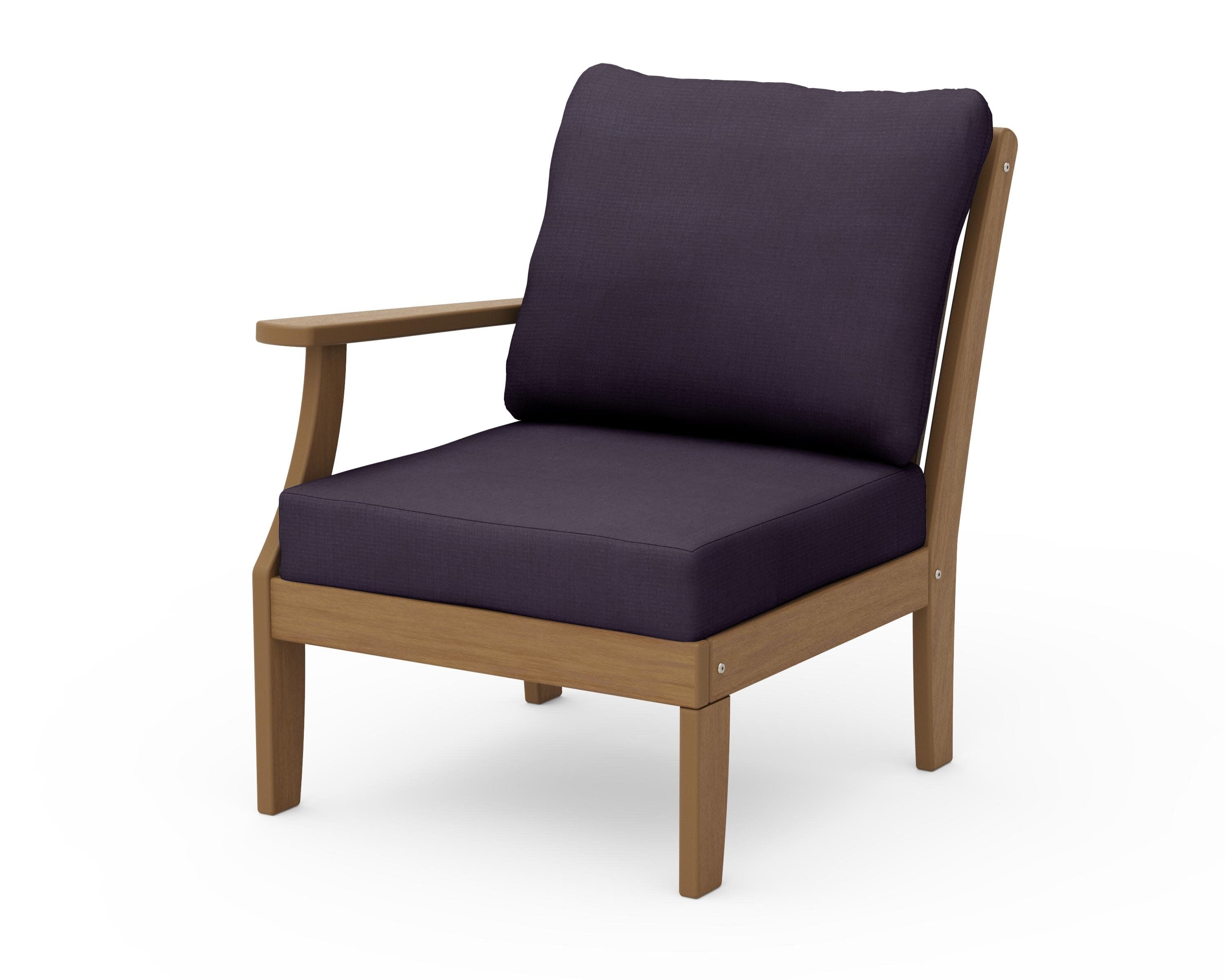 Braxton Modular Left Arm Chair in Natural / Navy Linen