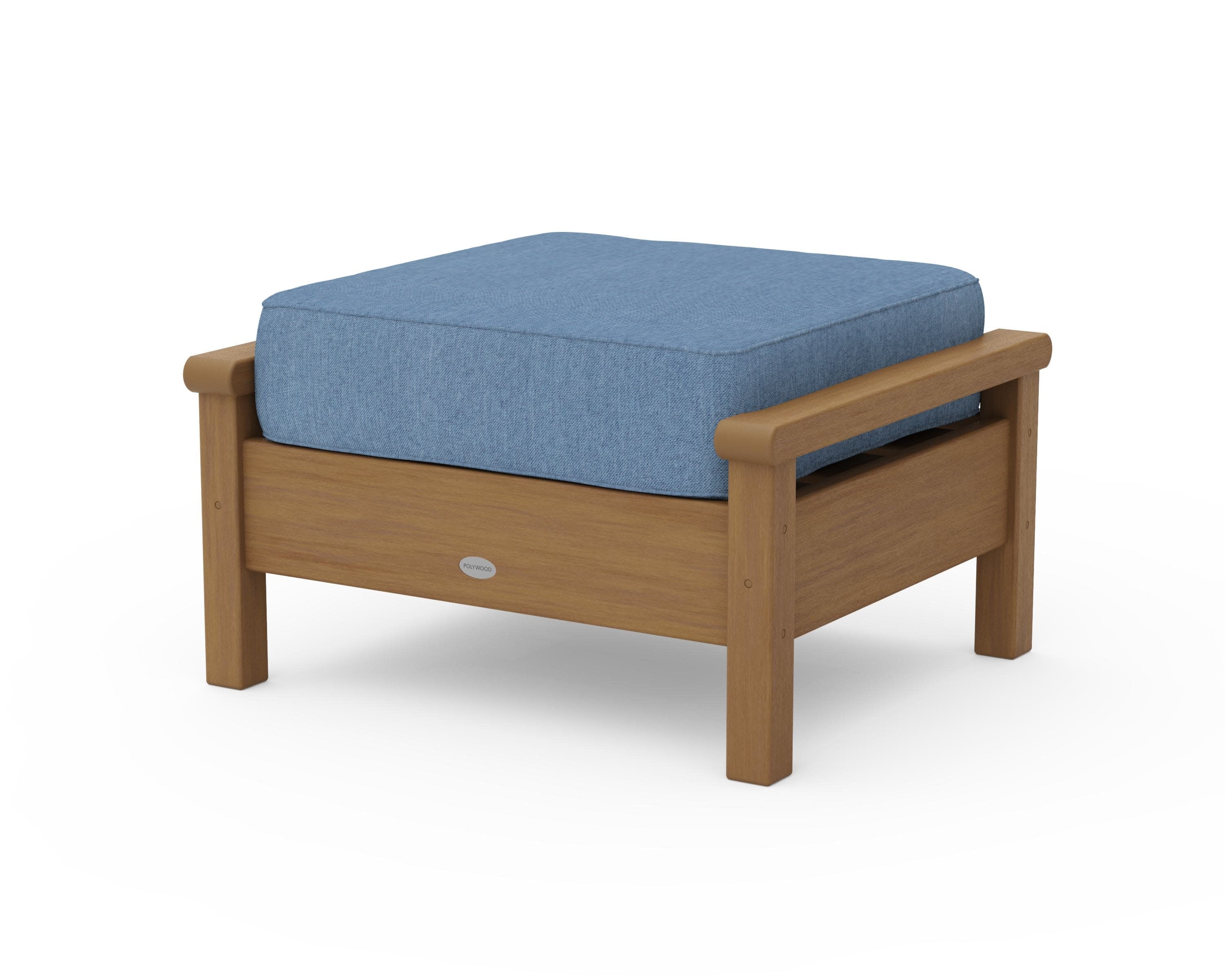 Harbour Deep Seating Ottoman in Natural / Sky Blue