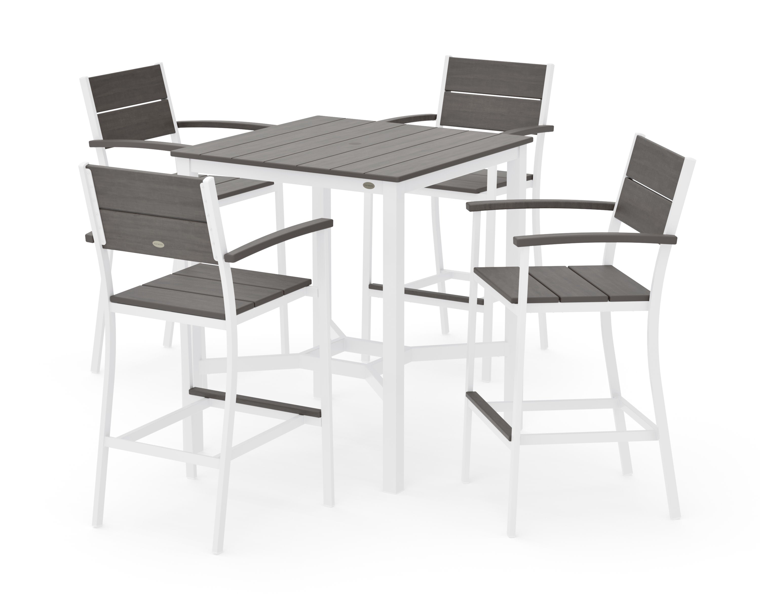 Main Street 5-Piece Bar Set in White / Driftwood