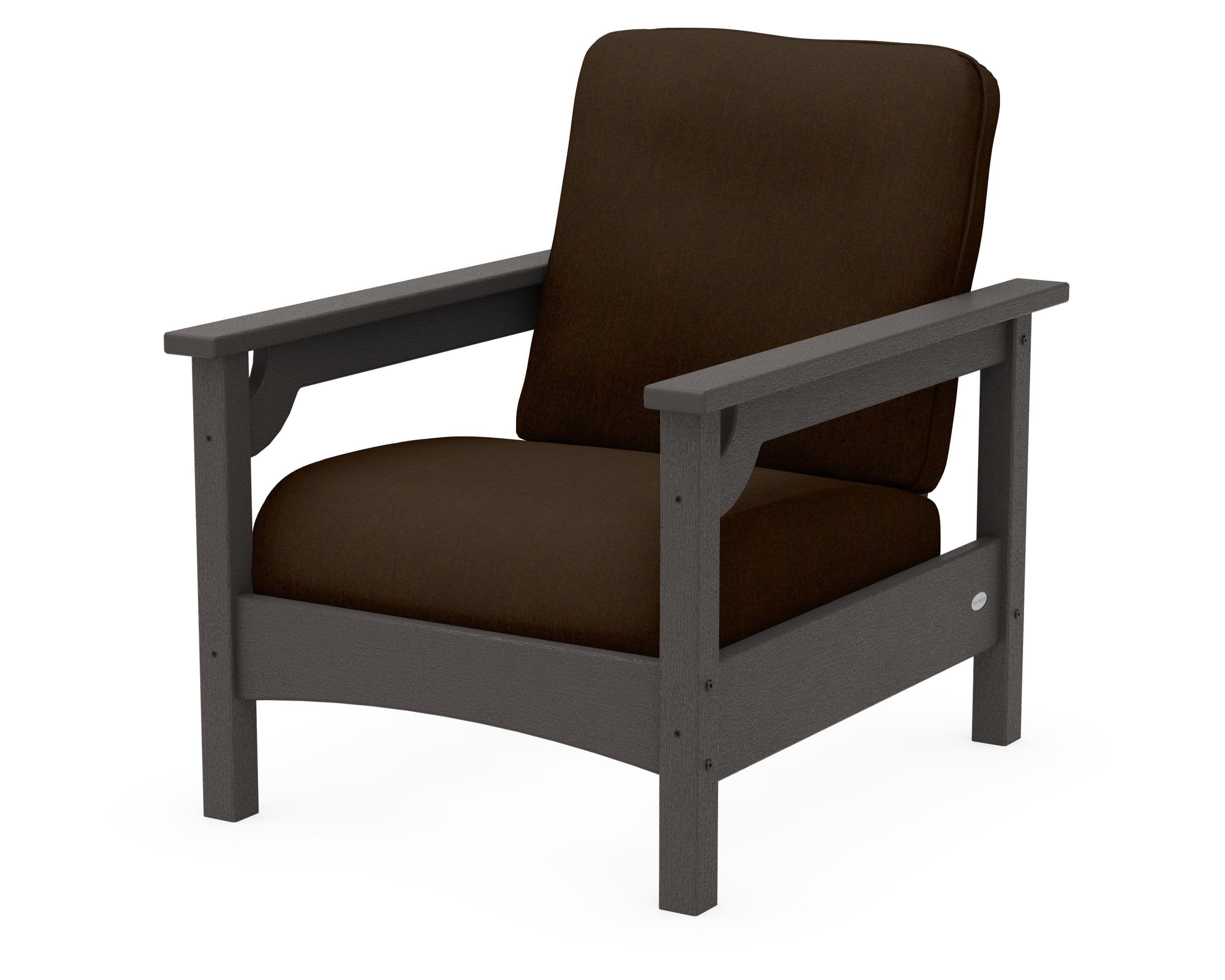 Club Chair in Vintage Coffee / Canvas Java