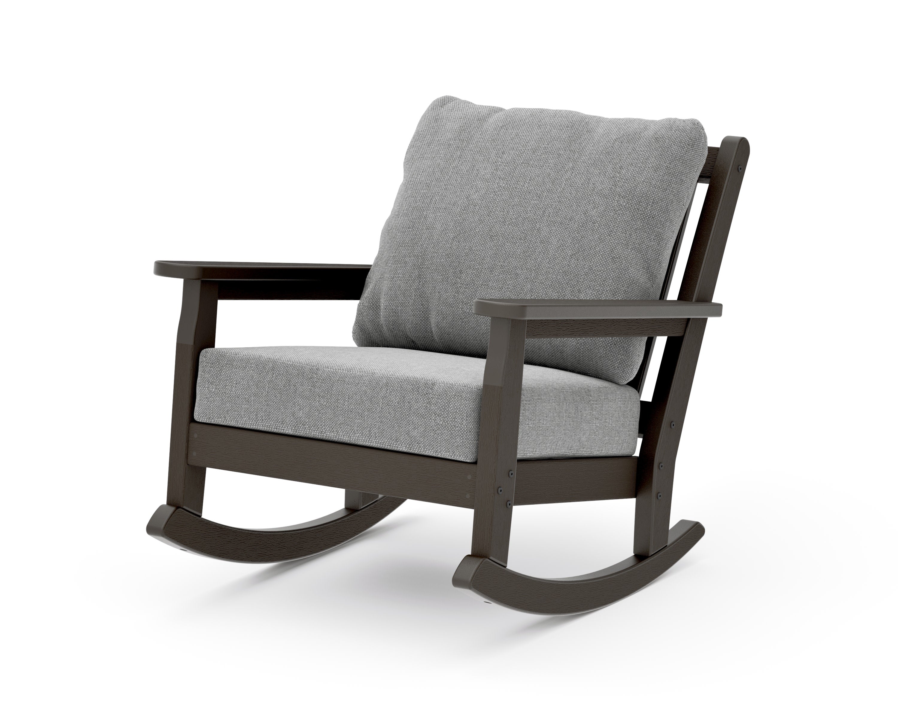 Chippendale Deep Seating Rocking Chair in Vintage Coffee / Grey Mist