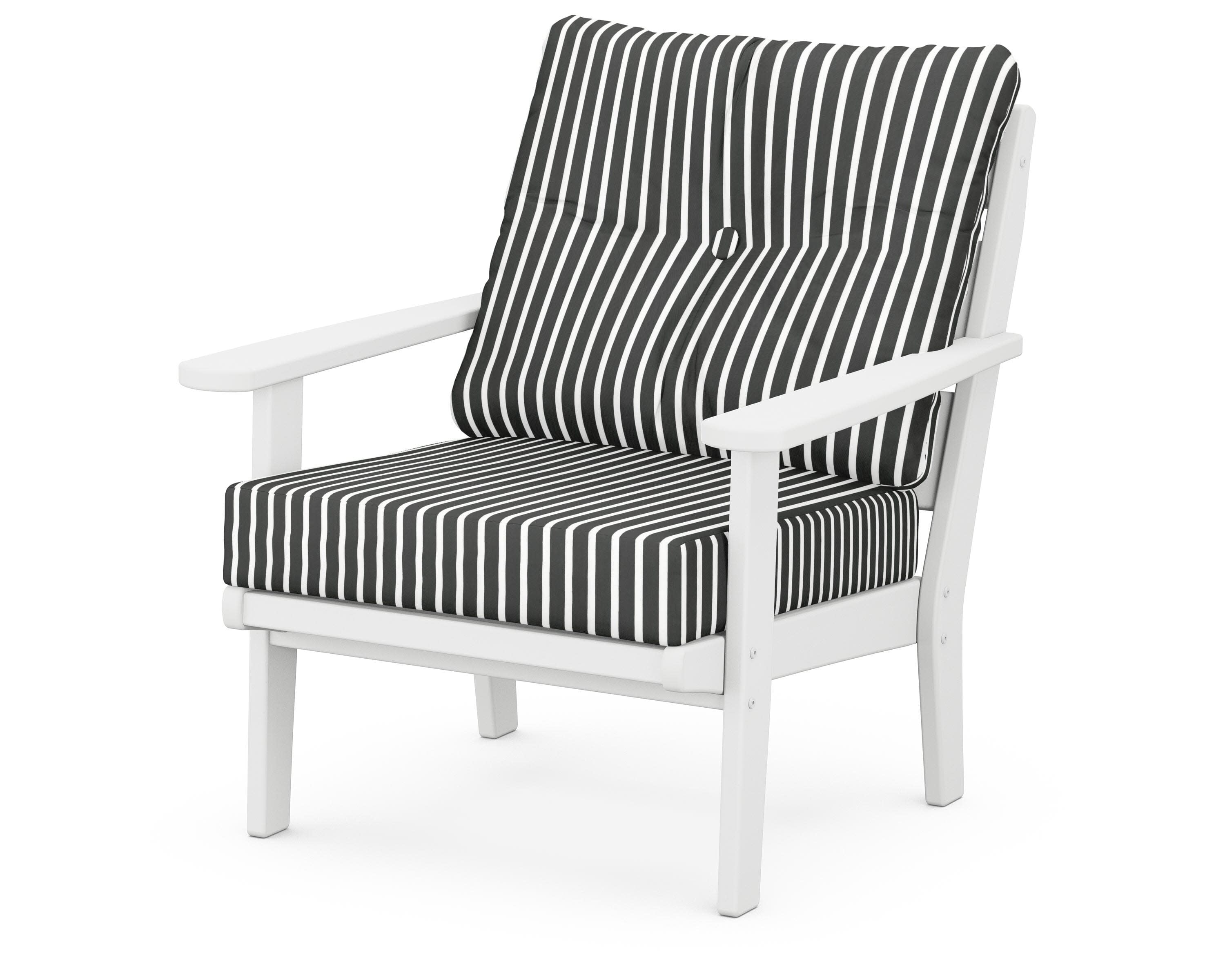 Lakeside Deep Seating Chair in White / Shore Classic