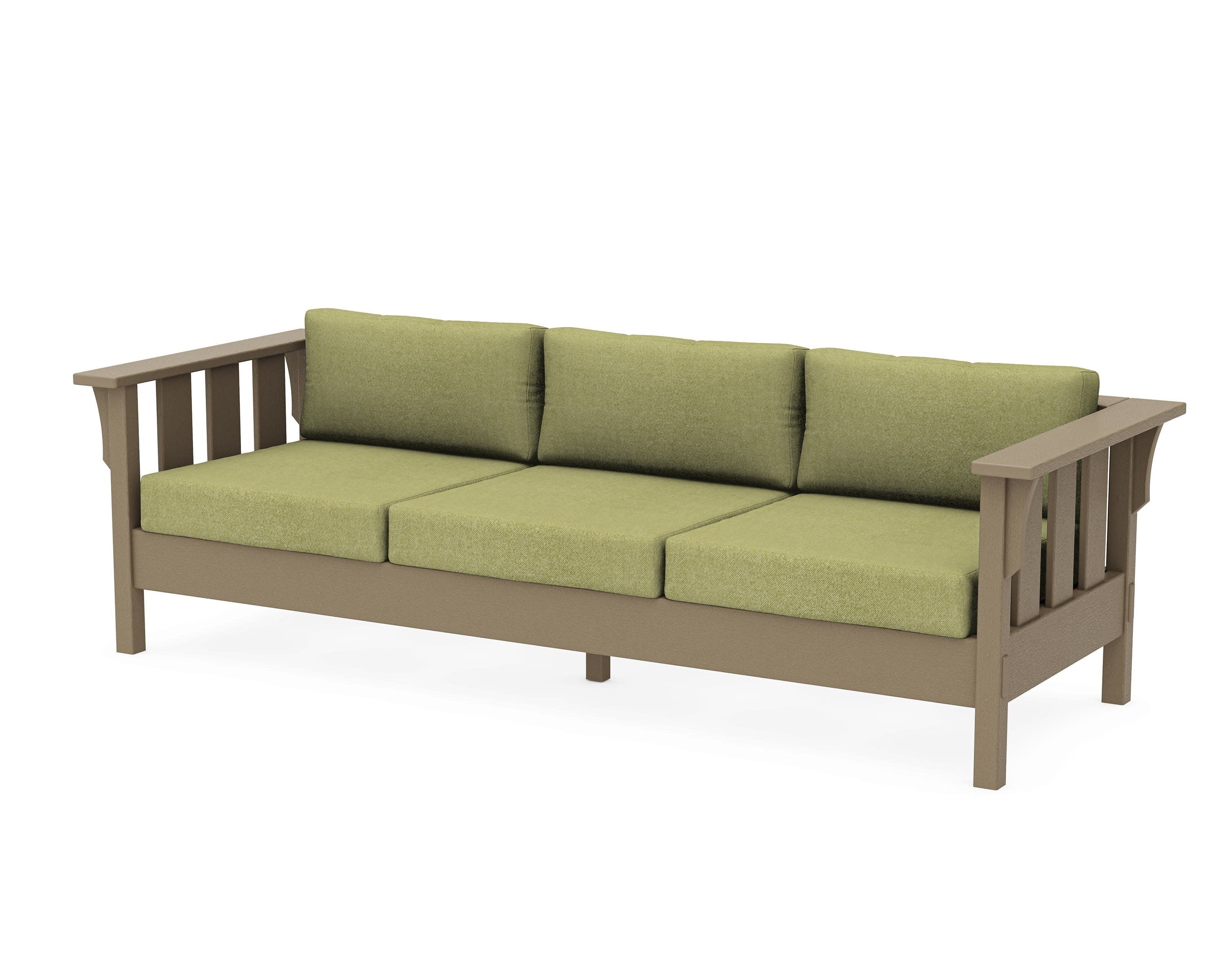 Acadia Deep Seating Sofa in Vintage Sahara / Chartreuse Boucle