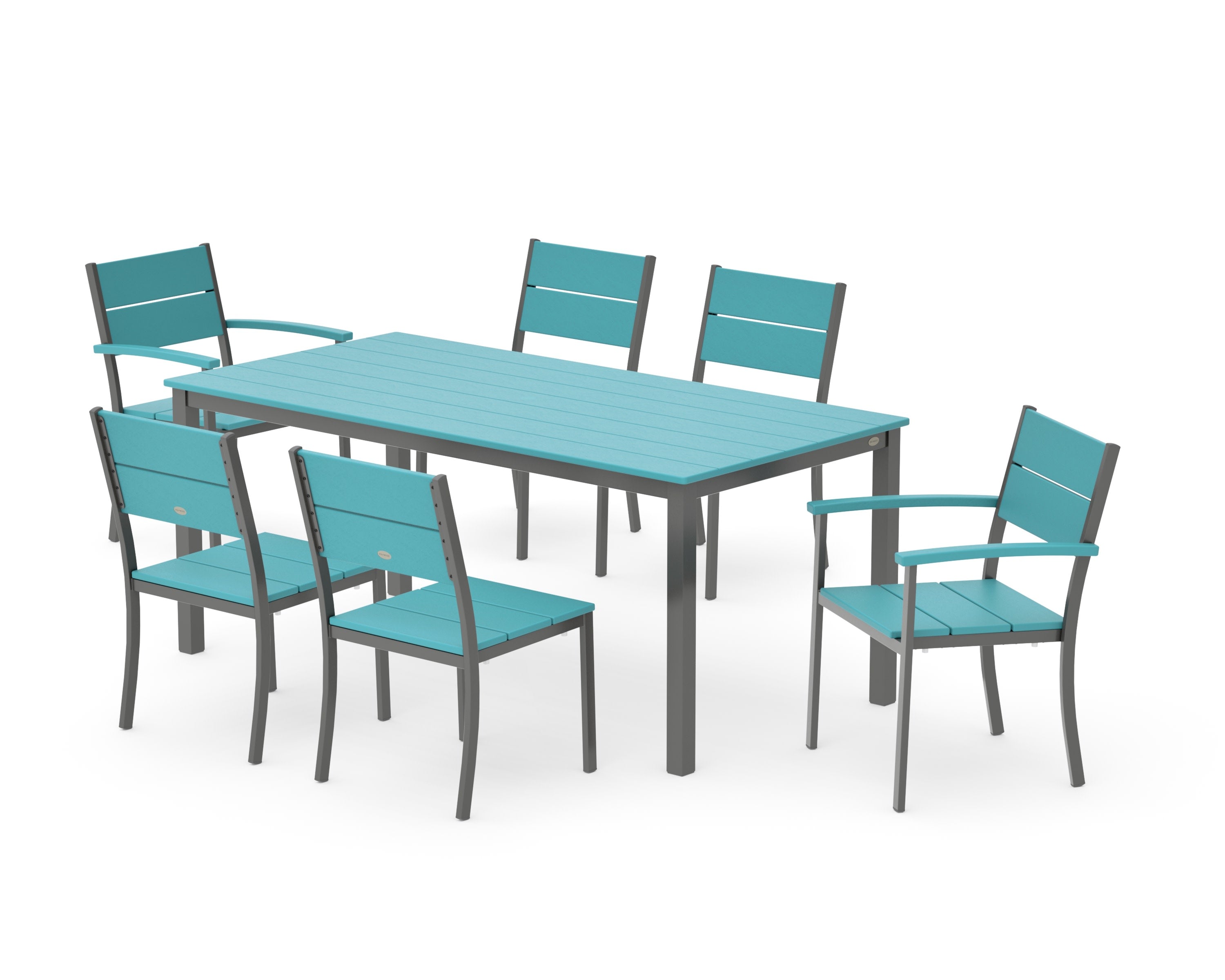 Main Street 7-Piece Dining Set in Charcoal / Aruba