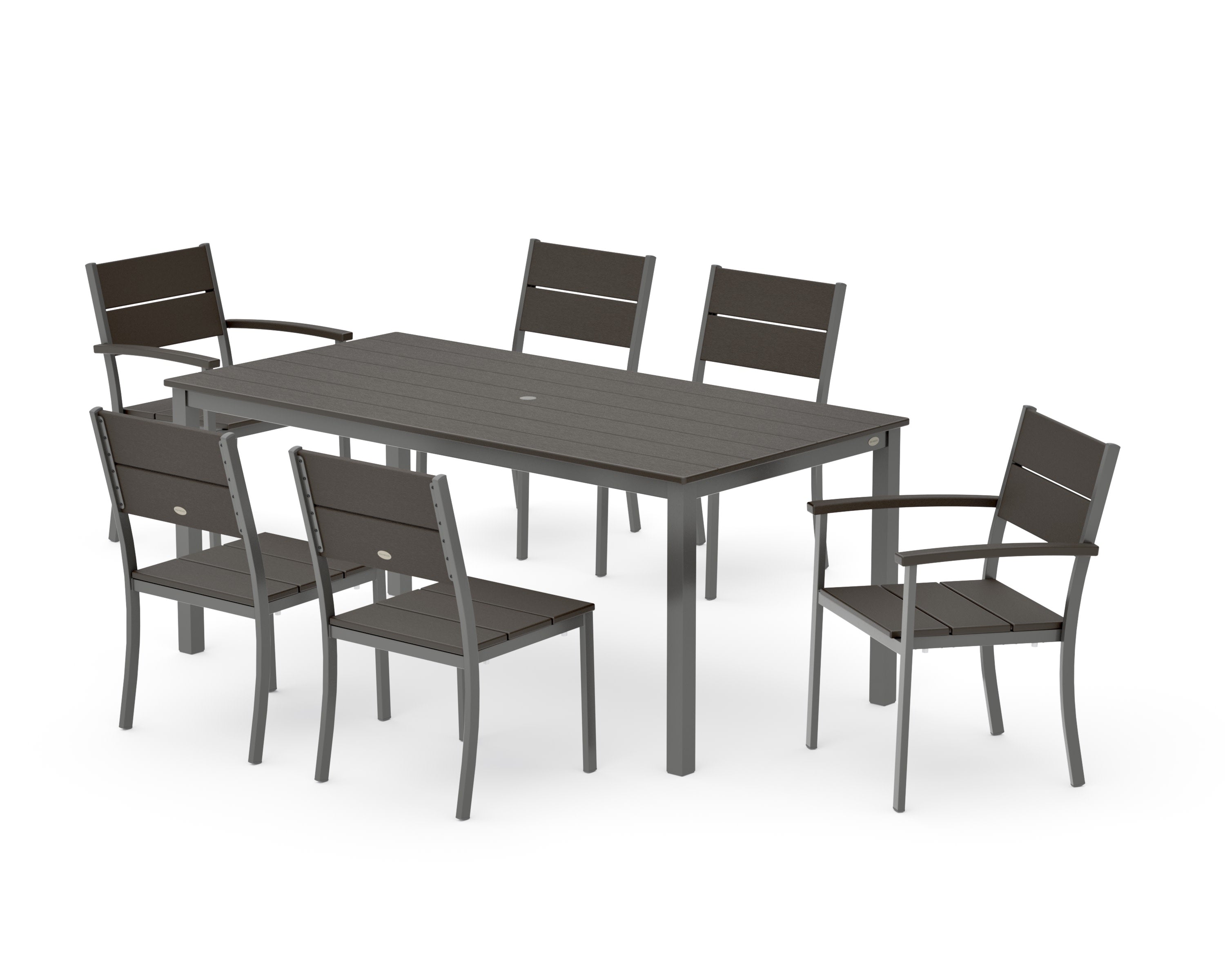 Main Street 7-Piece Dining Set in Charcoal / Vintage Coffee