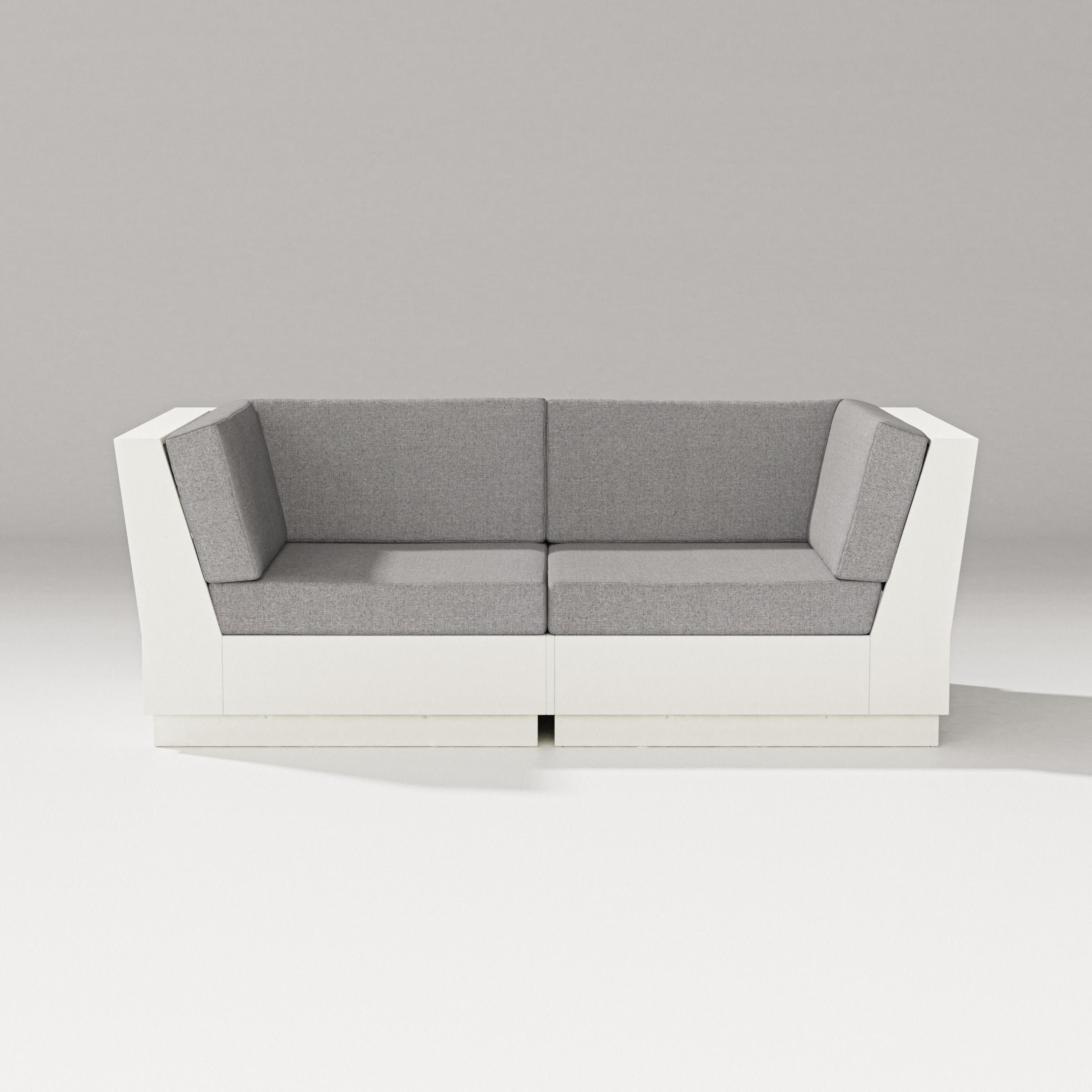 Elevate Loveseat Sectional in Vintage White / Grey Mist