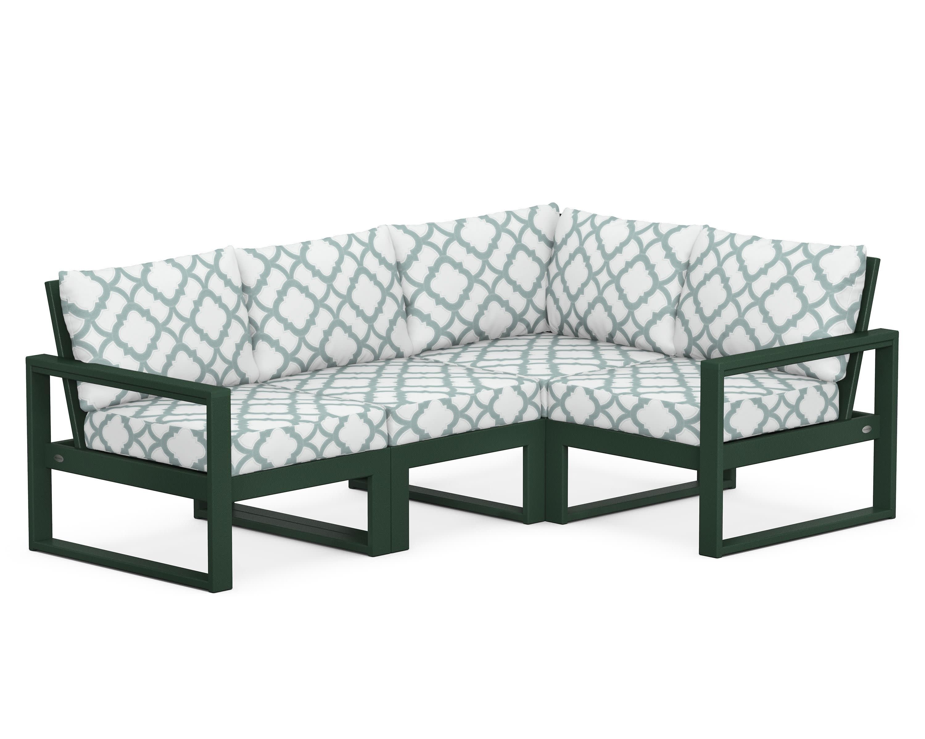 EDGE 4-Piece Modular Deep Seating Set in Green / Trellis Glacier Spa