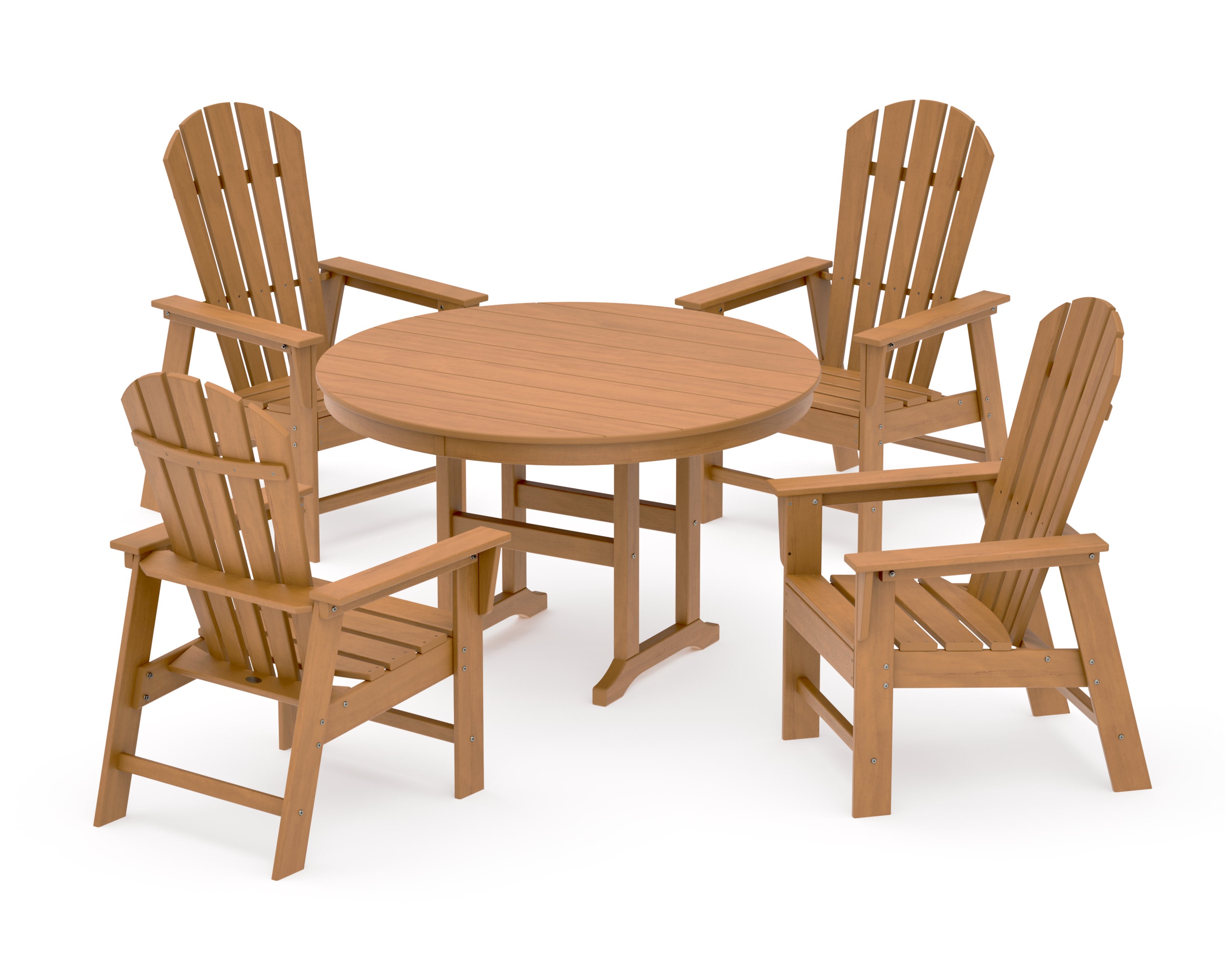 South Beach 5-Piece Round Farmhouse Dining Set in Natural