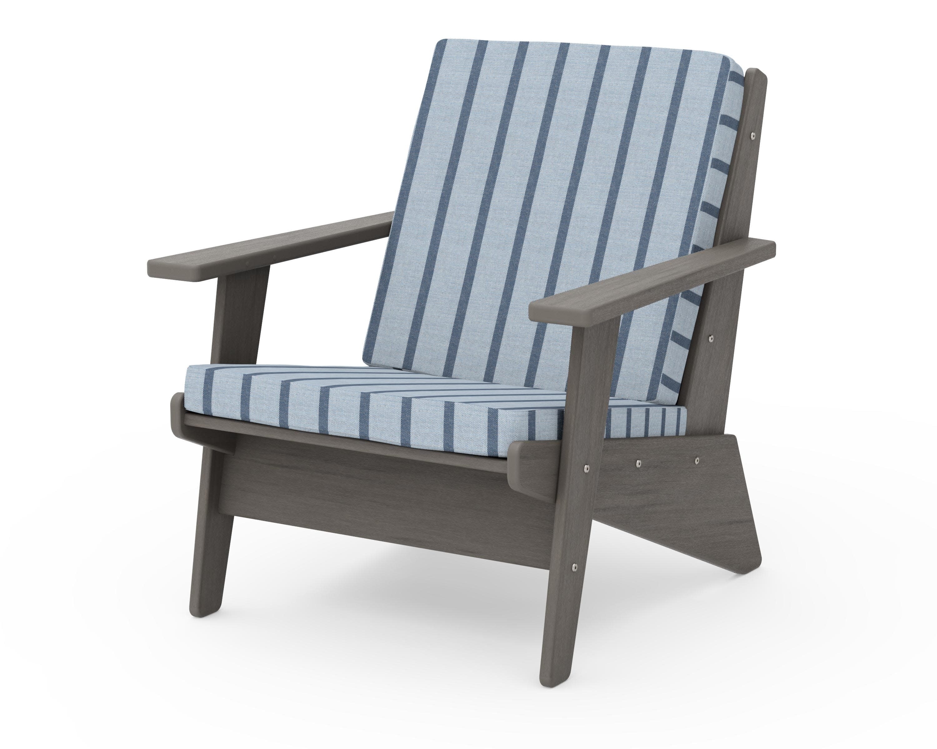 Riviera Modern Lounge Chair in Driftwood / Unwind Sky