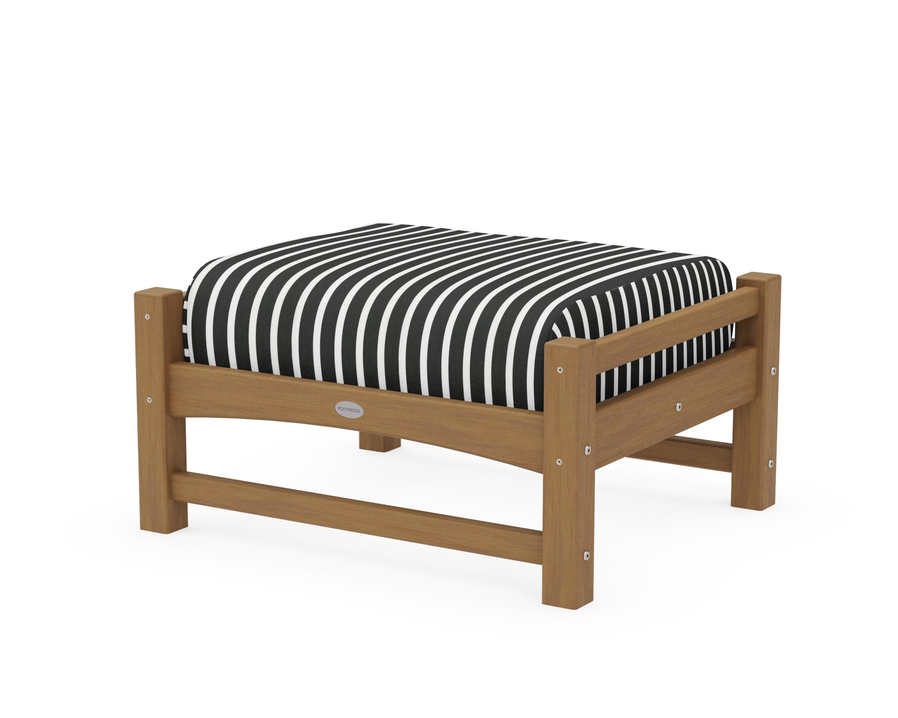 Club Ottoman in Natural / Shore Classic