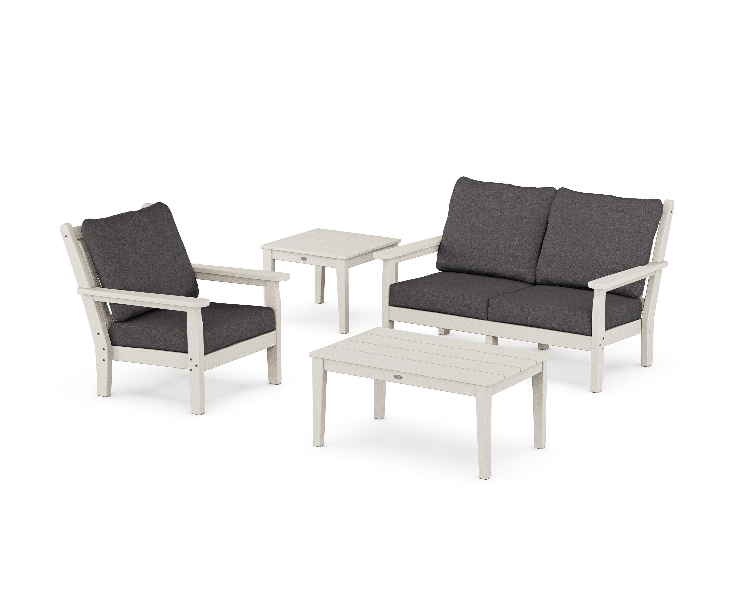 Chippendale 4-Piece Deep Seating Set in Sand / Ash Charcoal