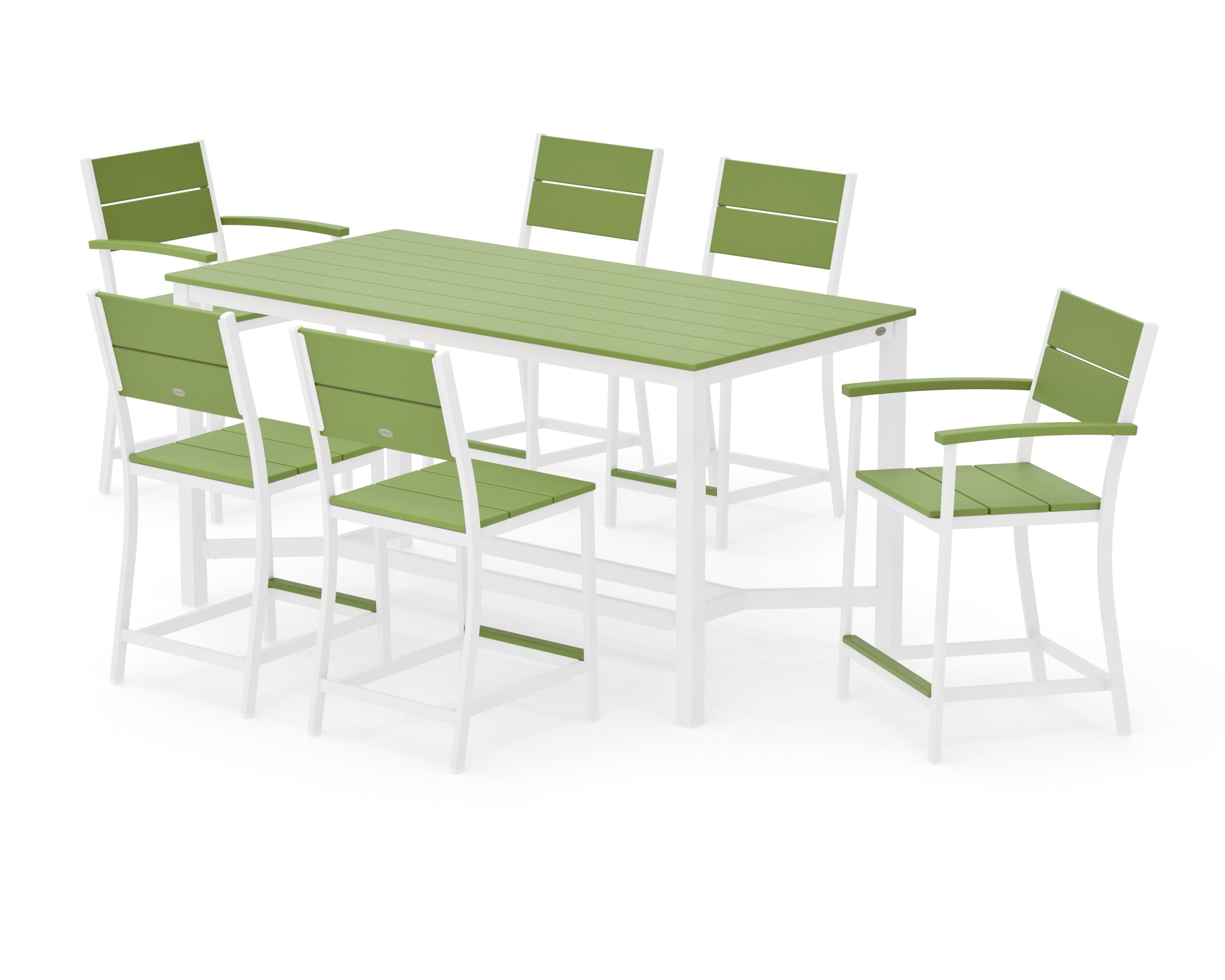 Main Street 7-Piece Counter Set in White / Lime