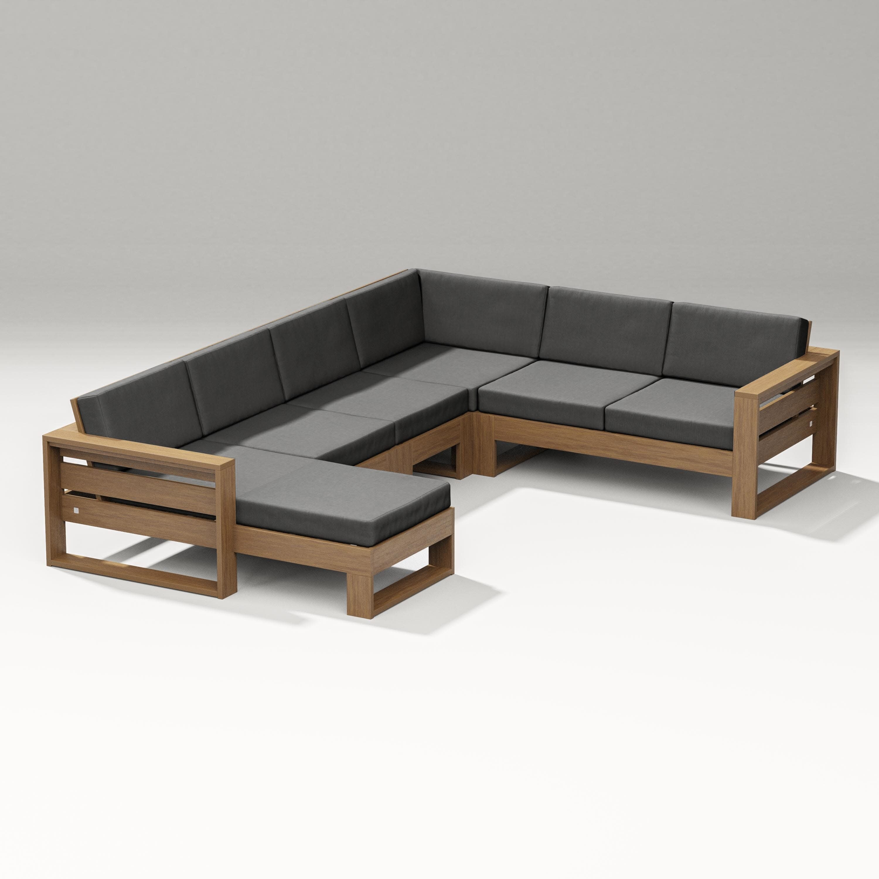 Latitude Corner Sectional with Left Chaise in Natural / Spectrum Carbon