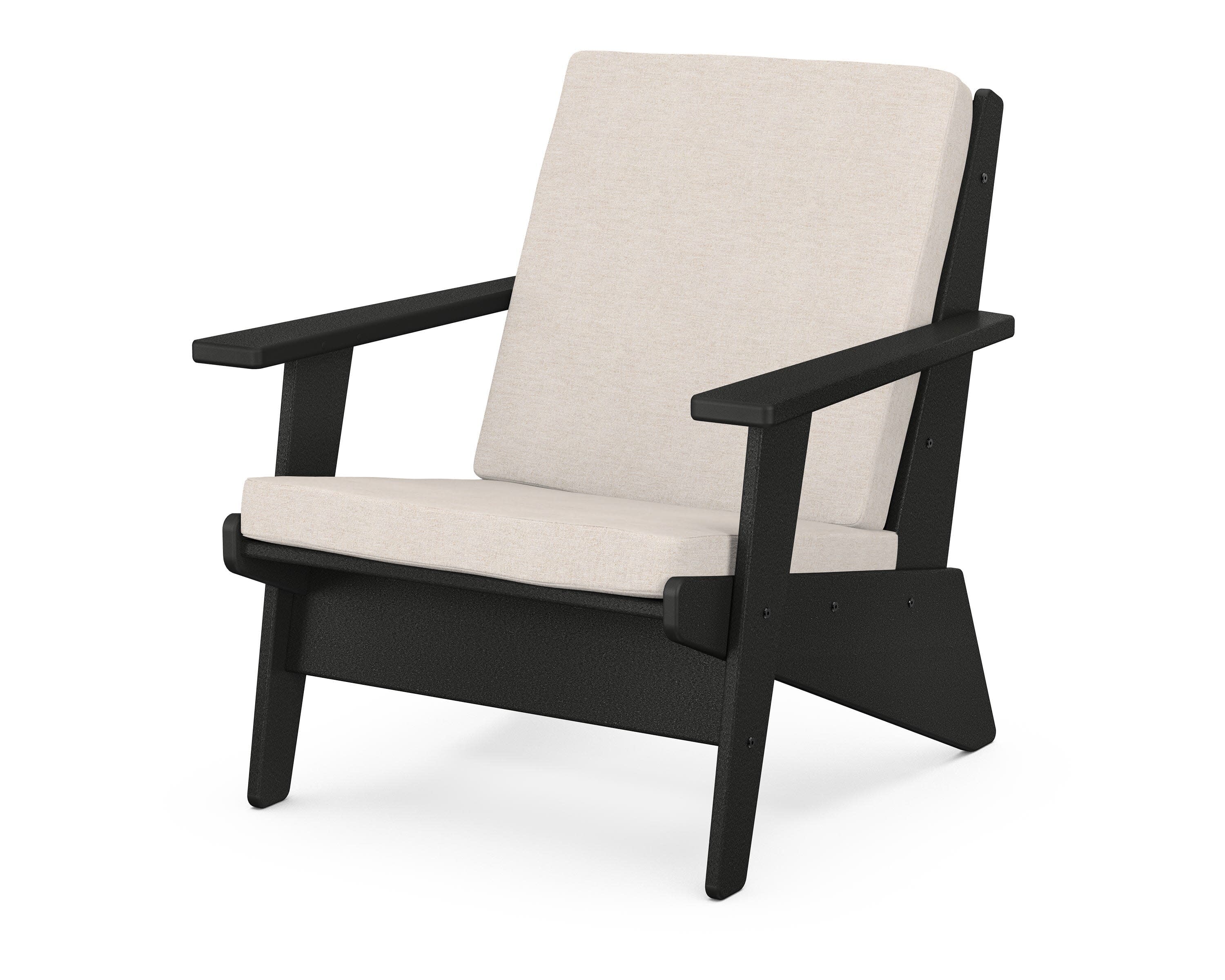 Riviera Modern Lounge Chair in Black / Nuance Cloud