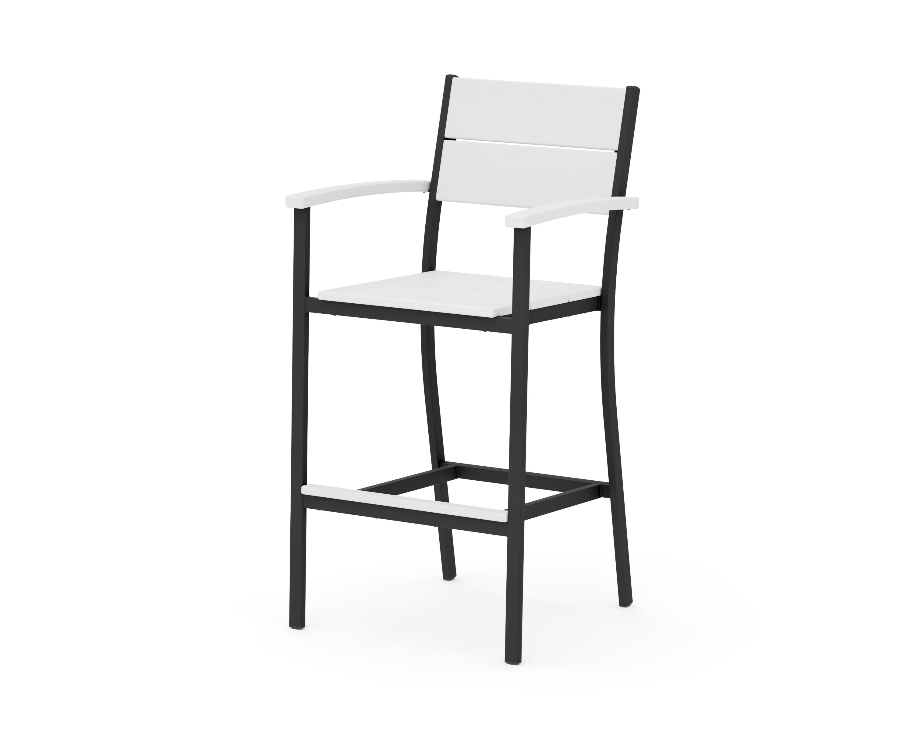 Main Street Bar Arm Chair in Black / White