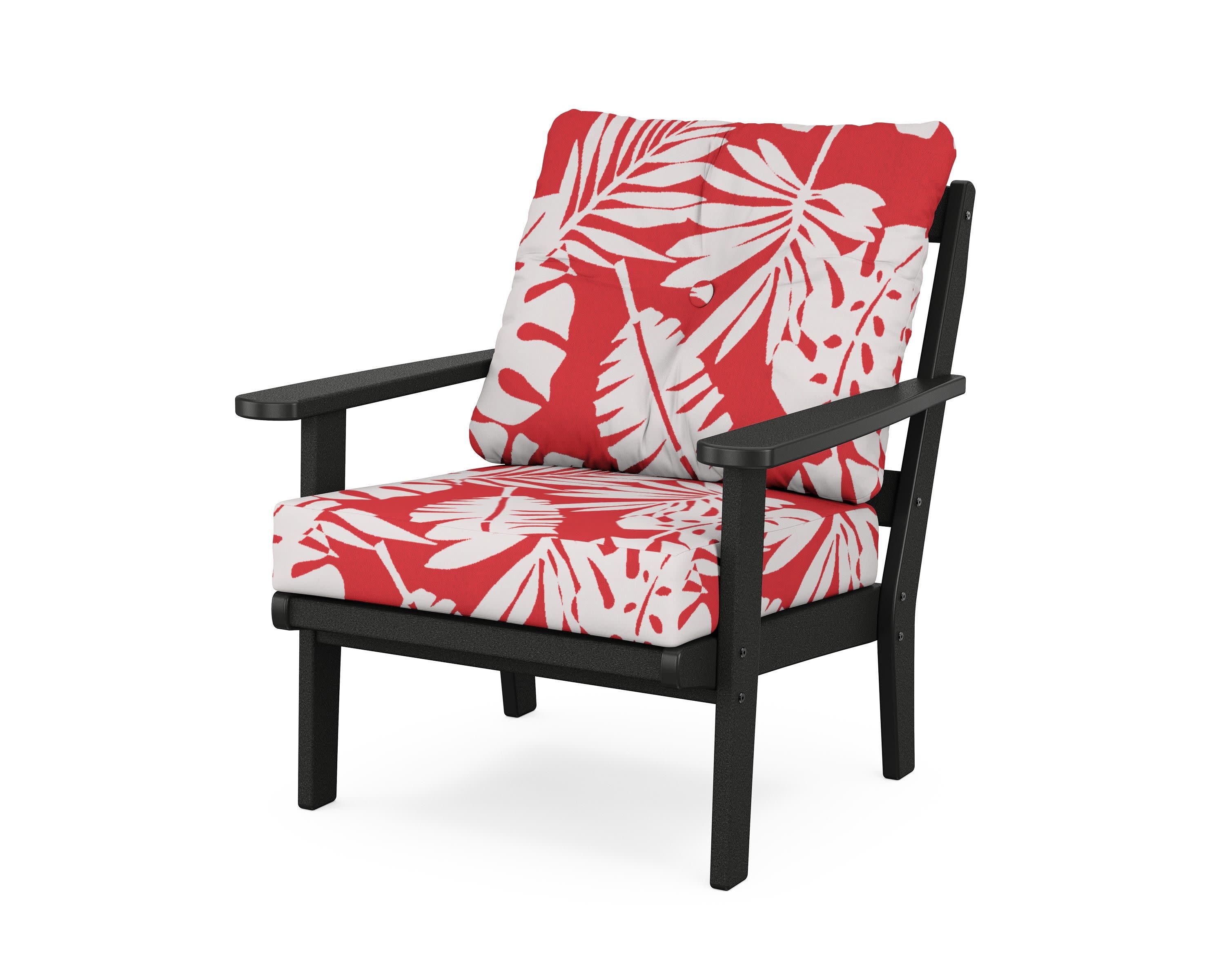 Mission Deep Seating Chair in Black / Leaf Crimson
