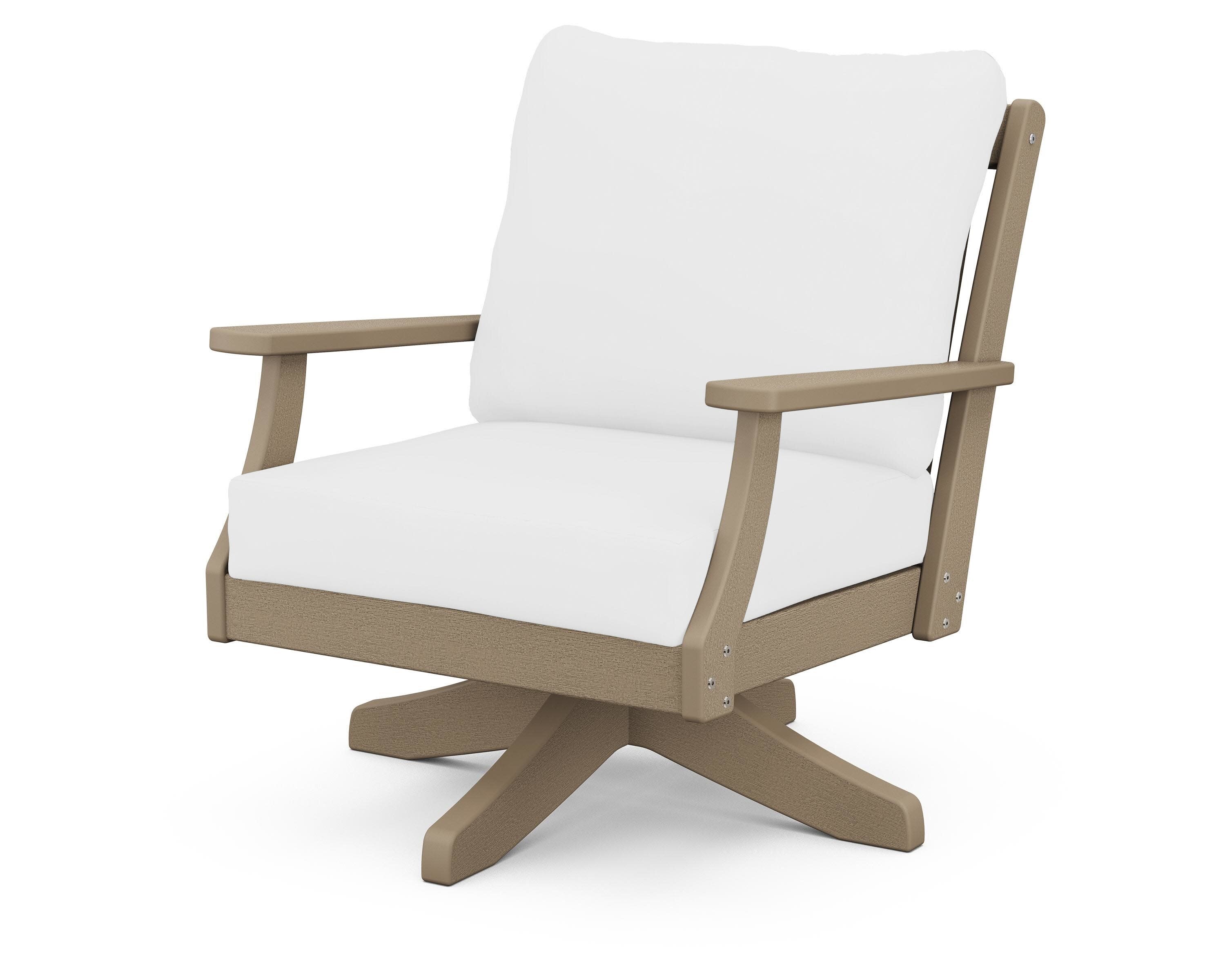 Braxton Deep Seating Swivel Chair in Vintage Sahara / Natural