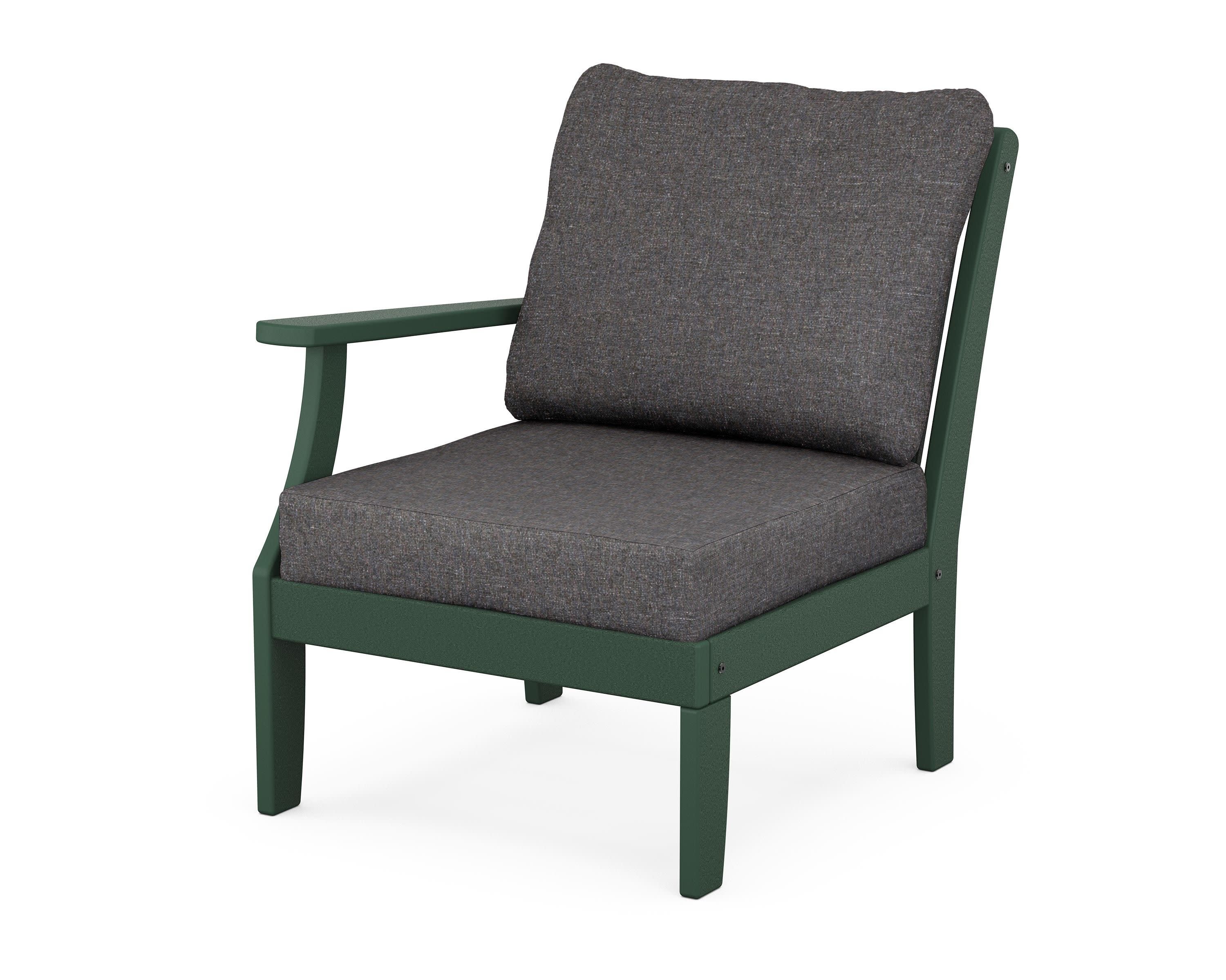 Braxton Modular Left Arm Chair in Green / Ash Charcoal