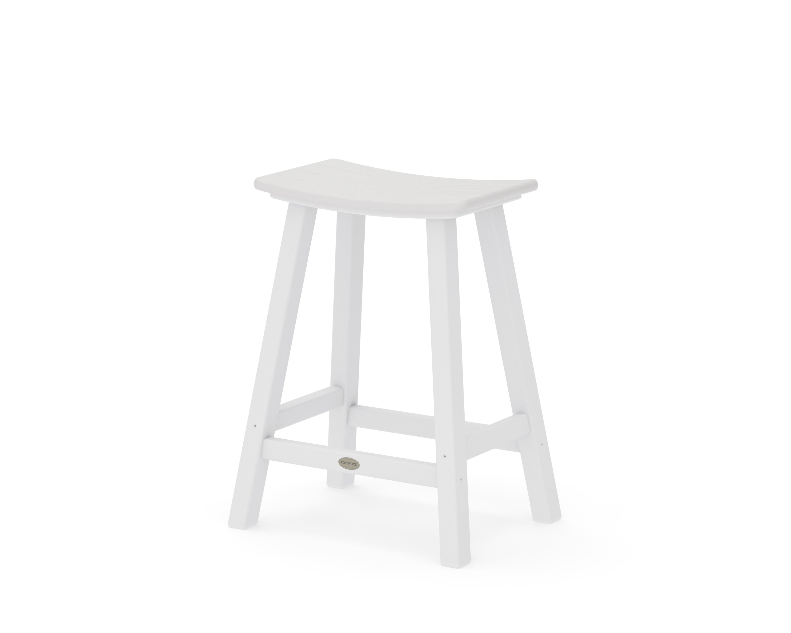 Contempo 24" Saddle Counter Stool in White / Vintage White