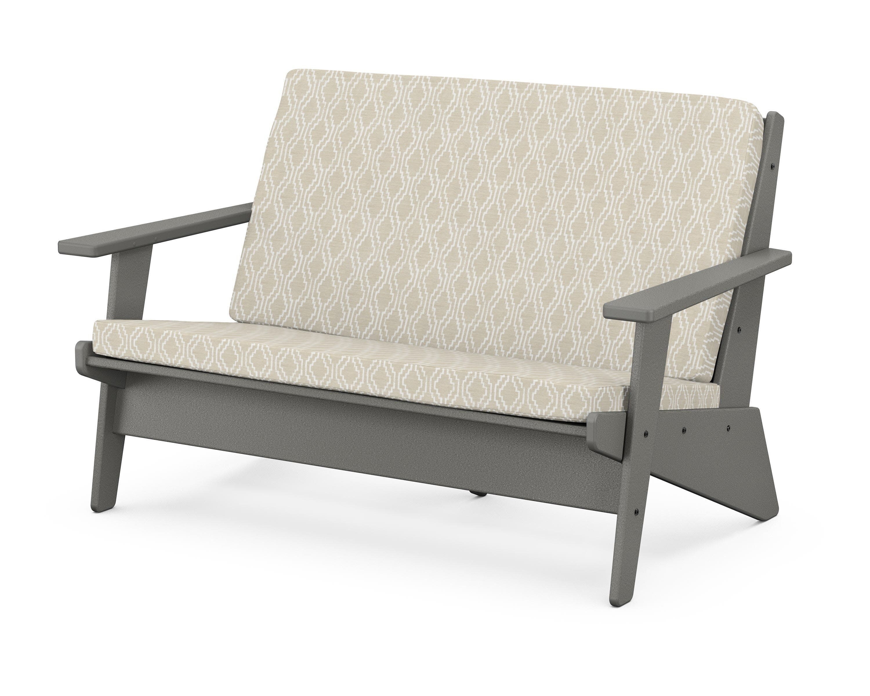 Riviera Modern Lounge Loveseat in Slate Grey / Solve Linen