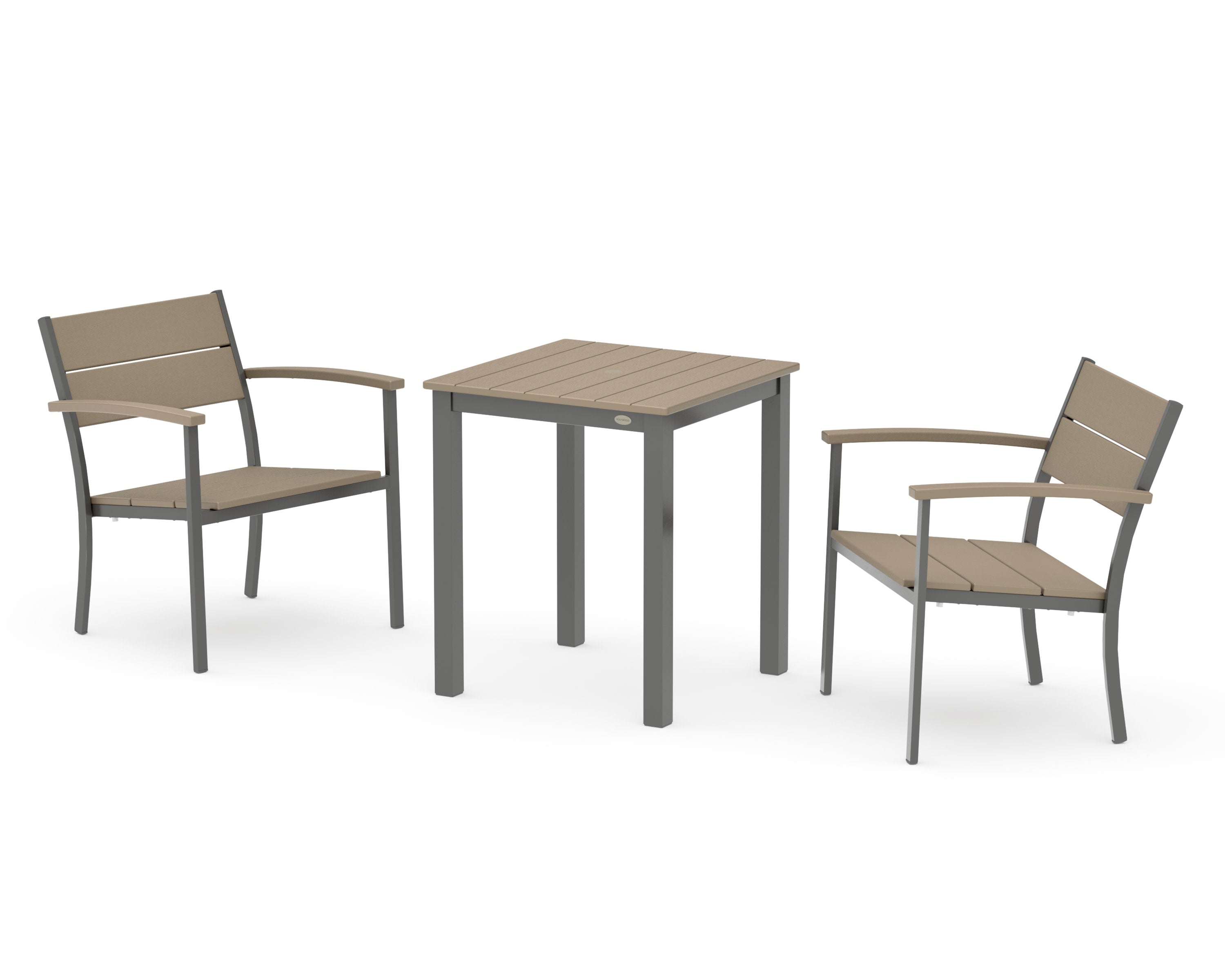 Main Street 3-Piece Square Dining Set in Charcoal / Vintage Sahara
