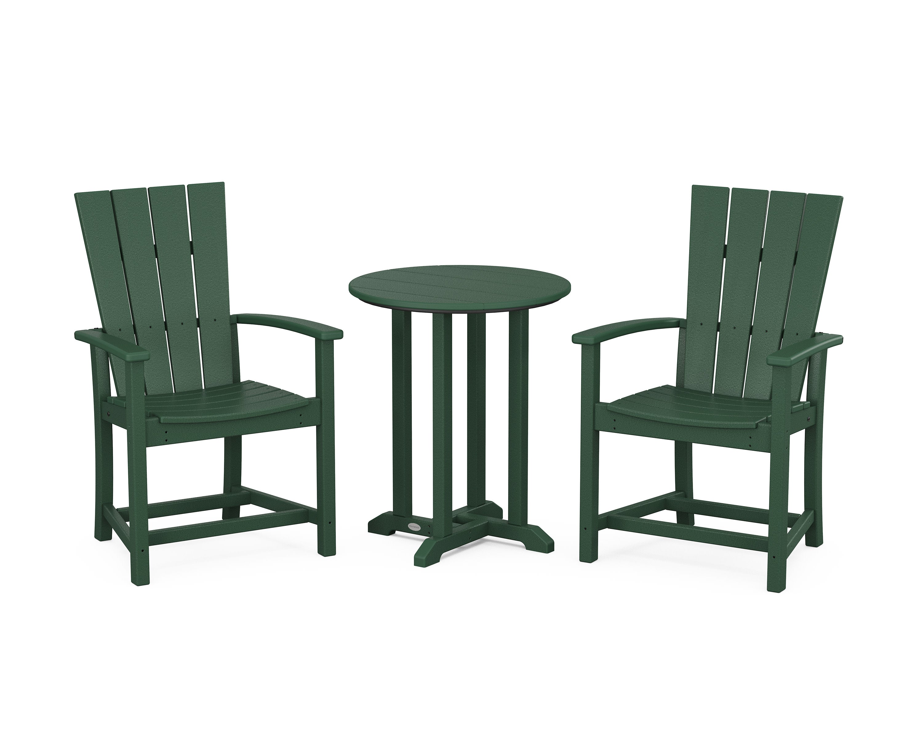 Quattro 3-Piece Round Farmhouse Bistro Dining Set in Green