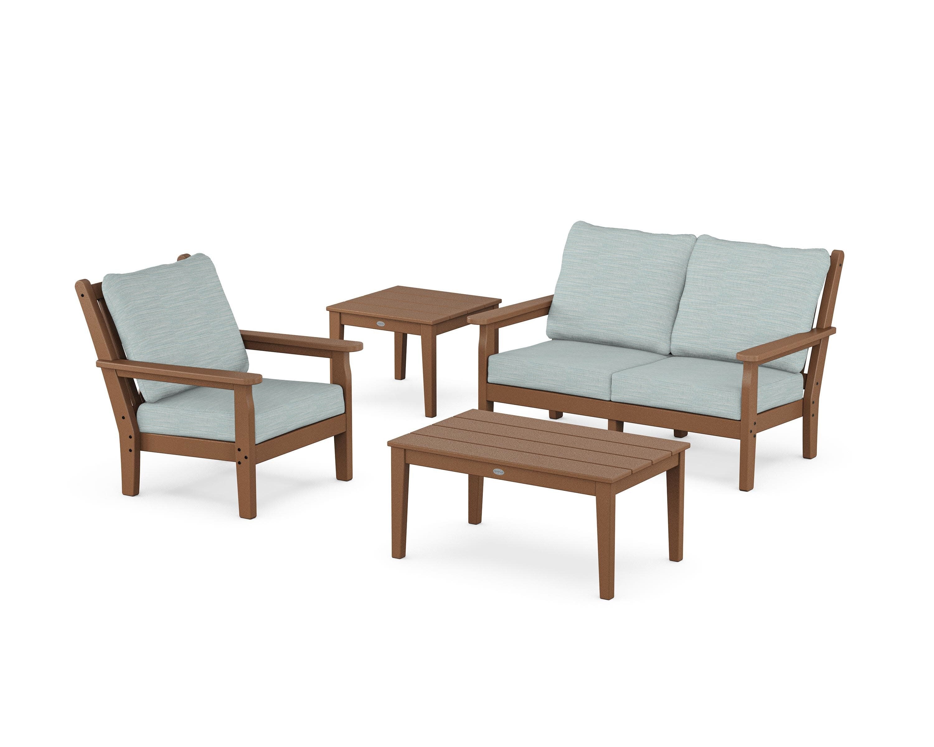 Chippendale 4-Piece Deep Seating Set in Teak / Soothe Mist