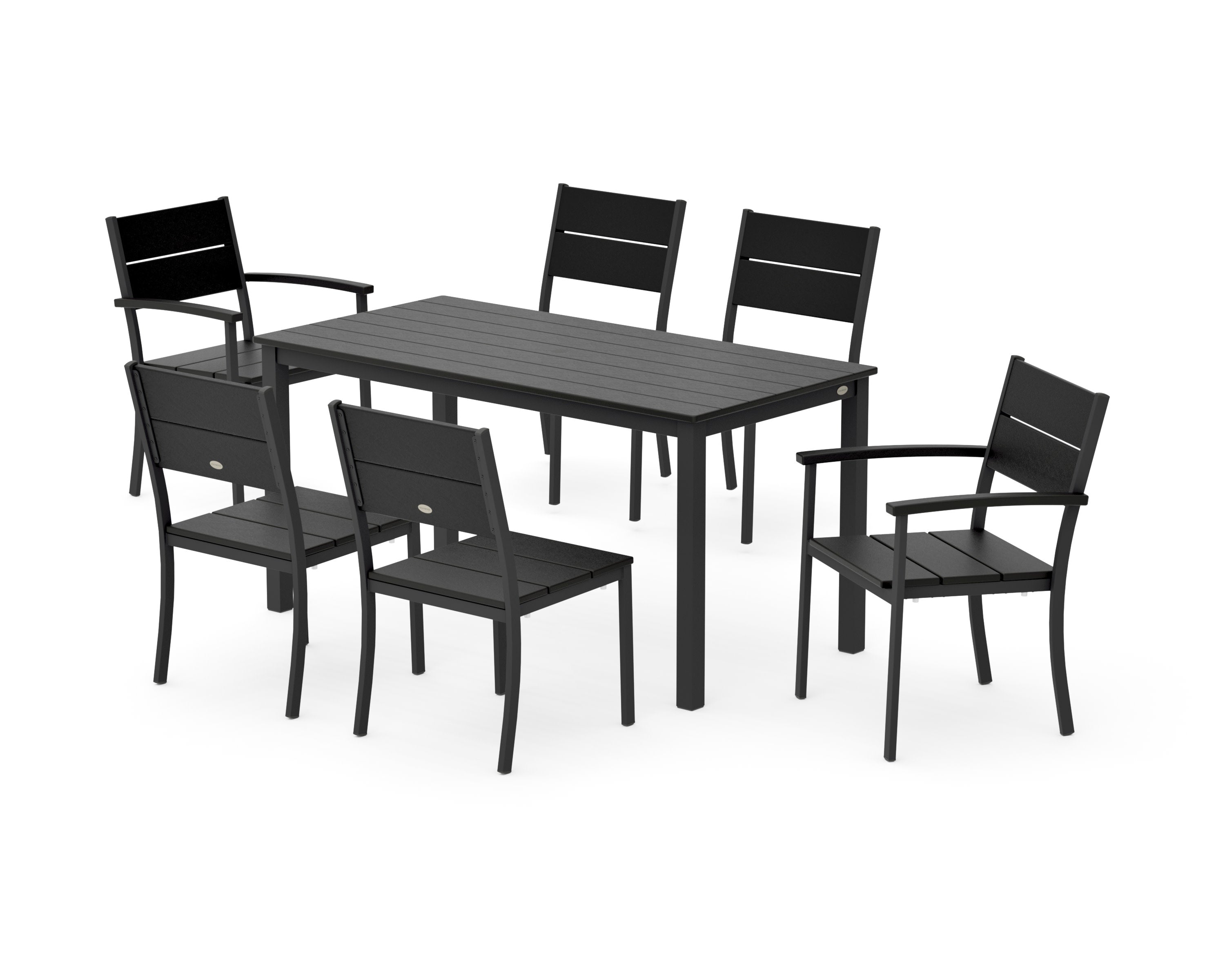 Main Street 7-Piece Dining Set in Black / Black
