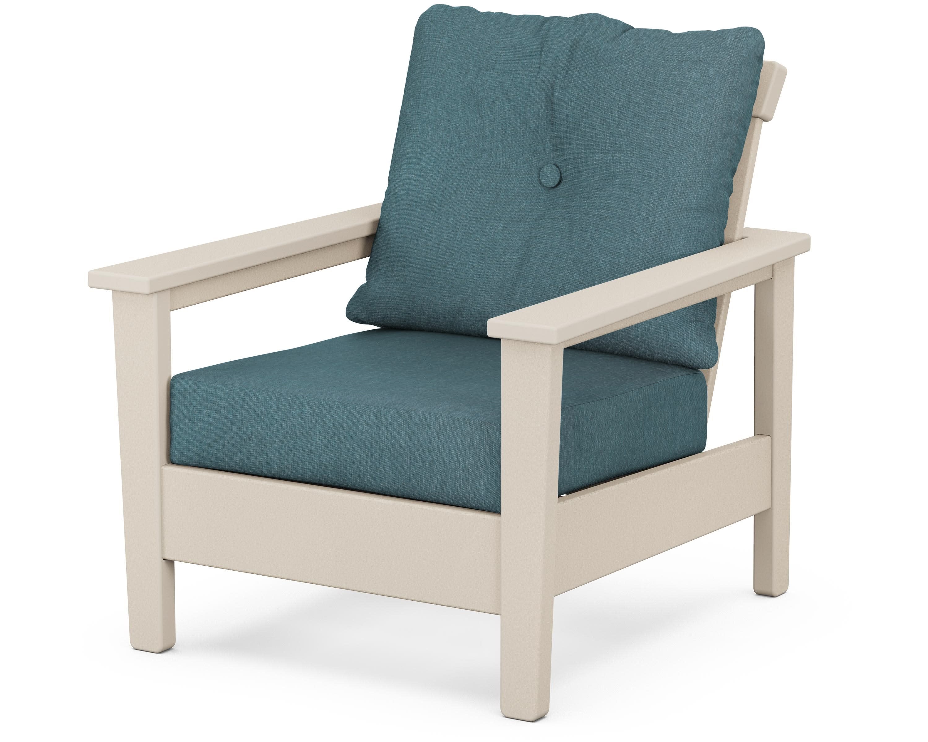 Prescott Deep Seating Chair in Sand / Ocean Teal