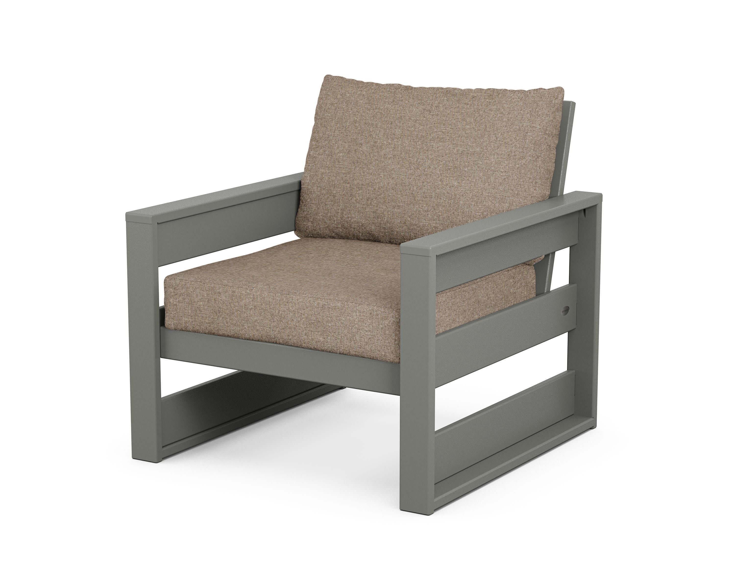 Westport Club Chair in Slate Grey / Spiced Burlap