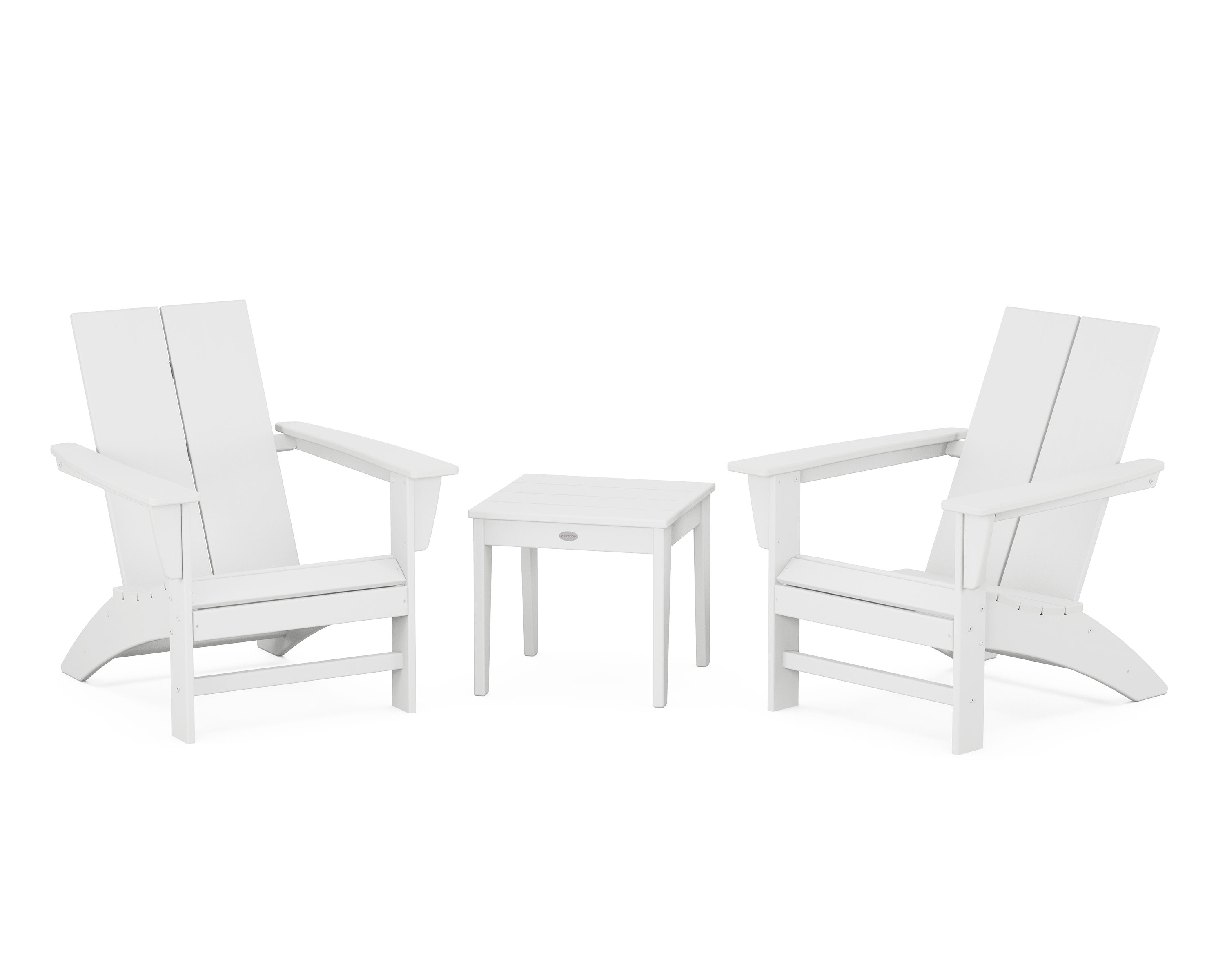 Cottage Modern Adirondack Chair 3-Piece Set in White