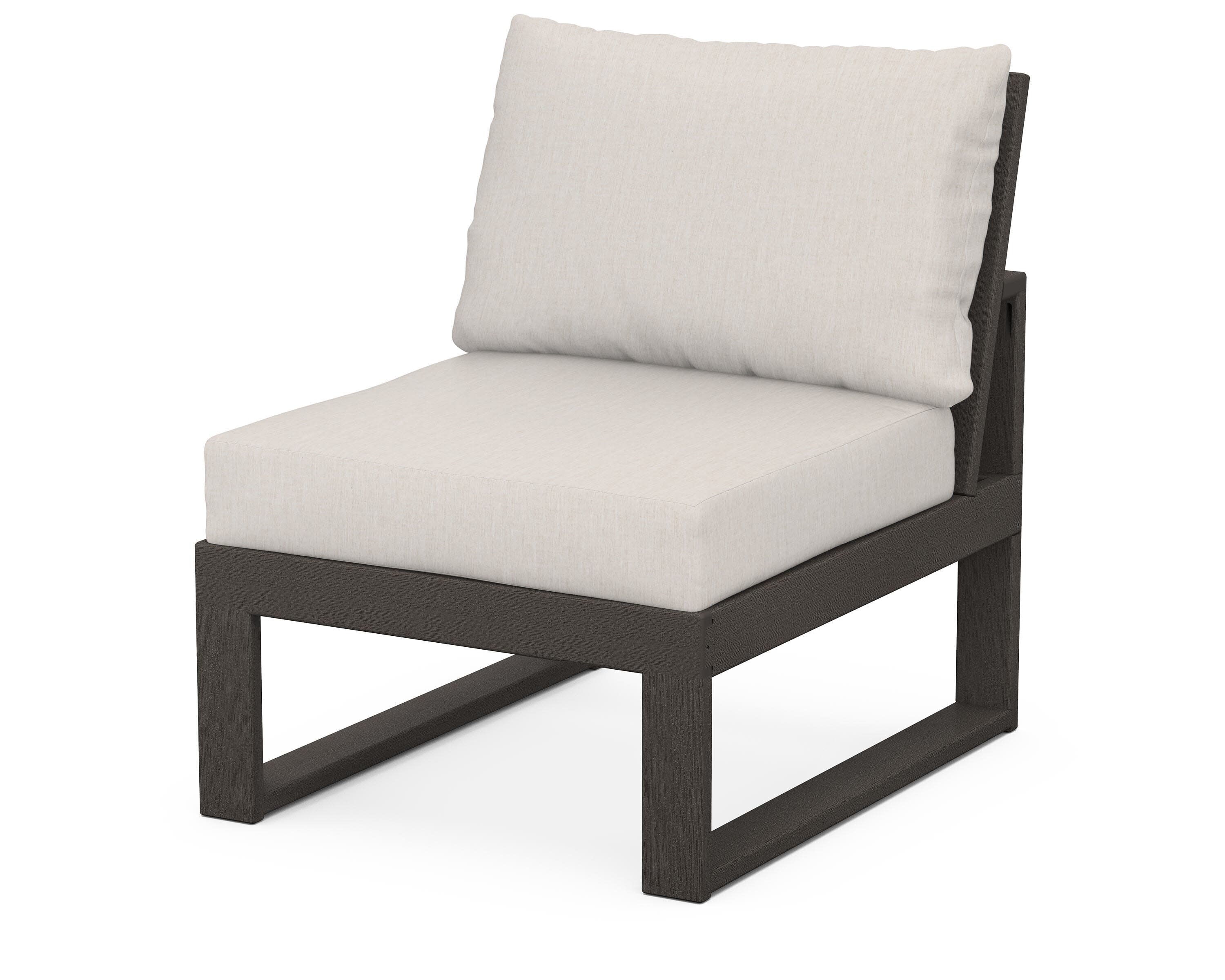 Modular Armless Chair in Vintage Coffee / Cast Ash