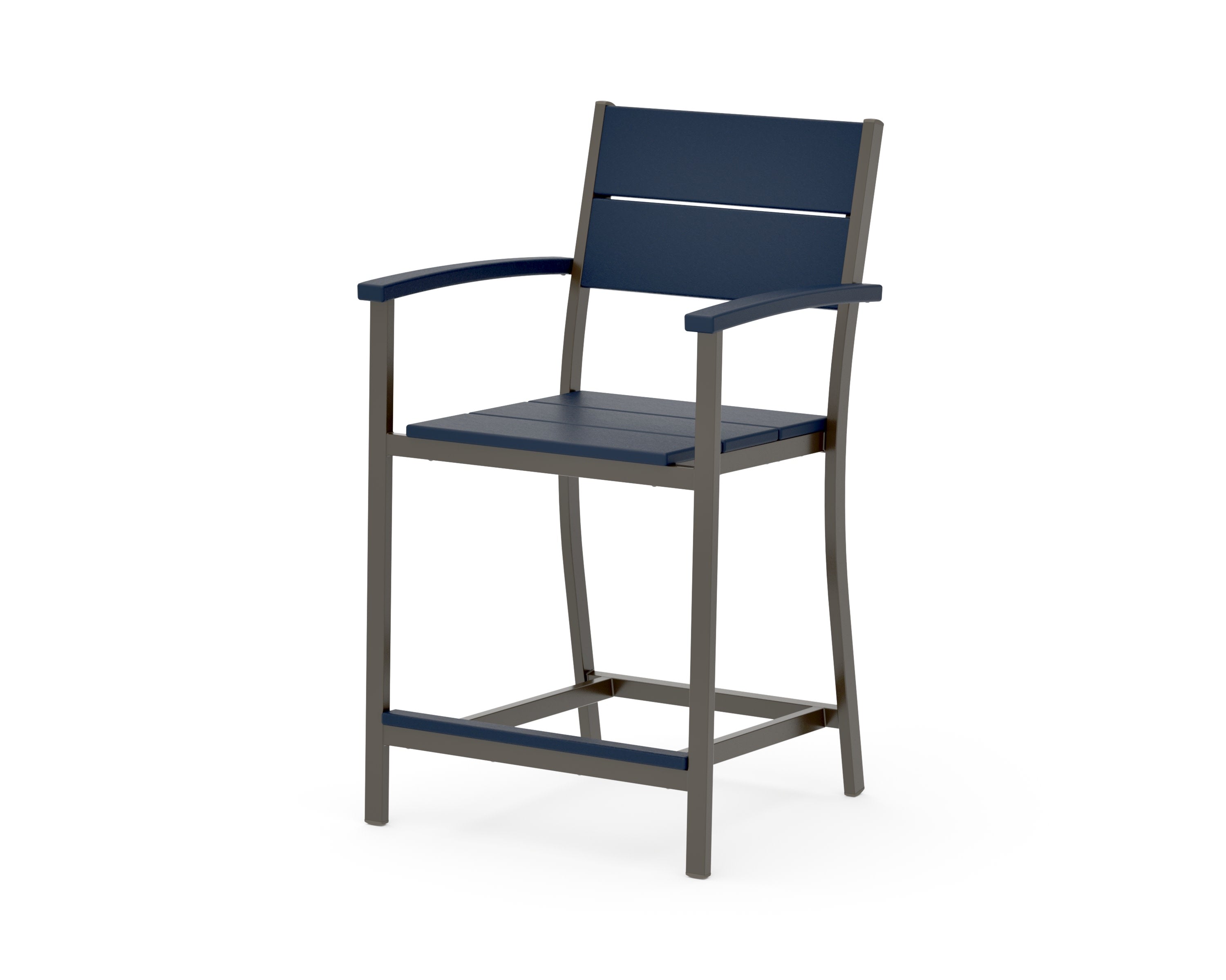 Main Street Counter Arm Chair in Bronze / Navy