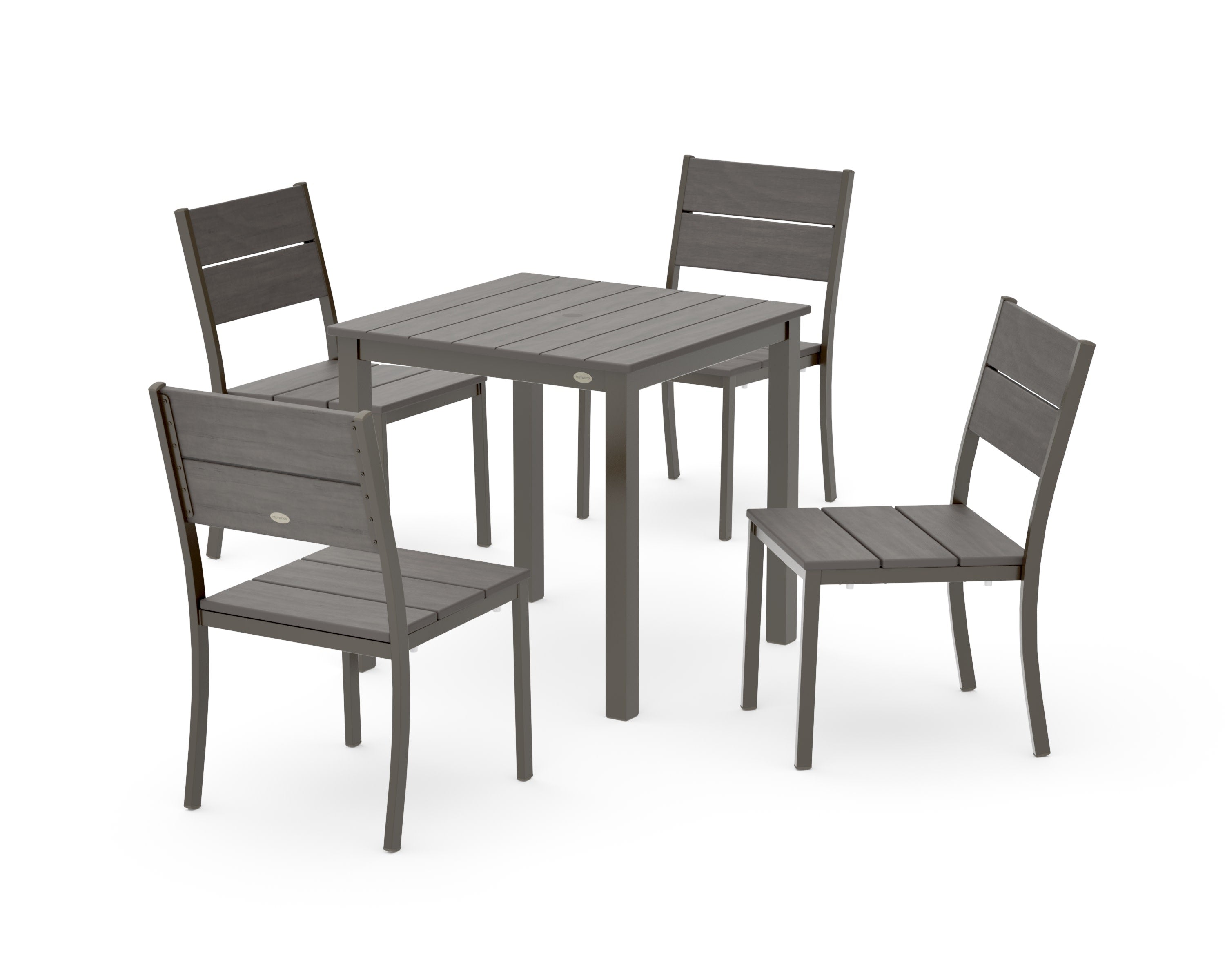Main Street 5-Piece Square Dining Set- Small in Bronze / Driftwood