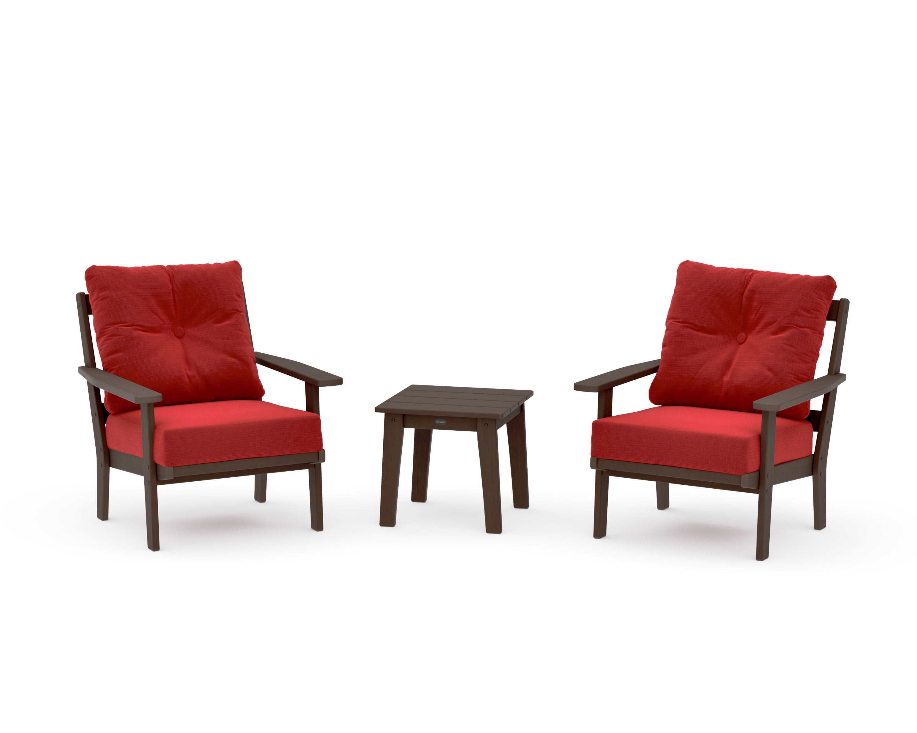 Oxford 3-Piece Deep Seating Set in Kona / Crimson Linen