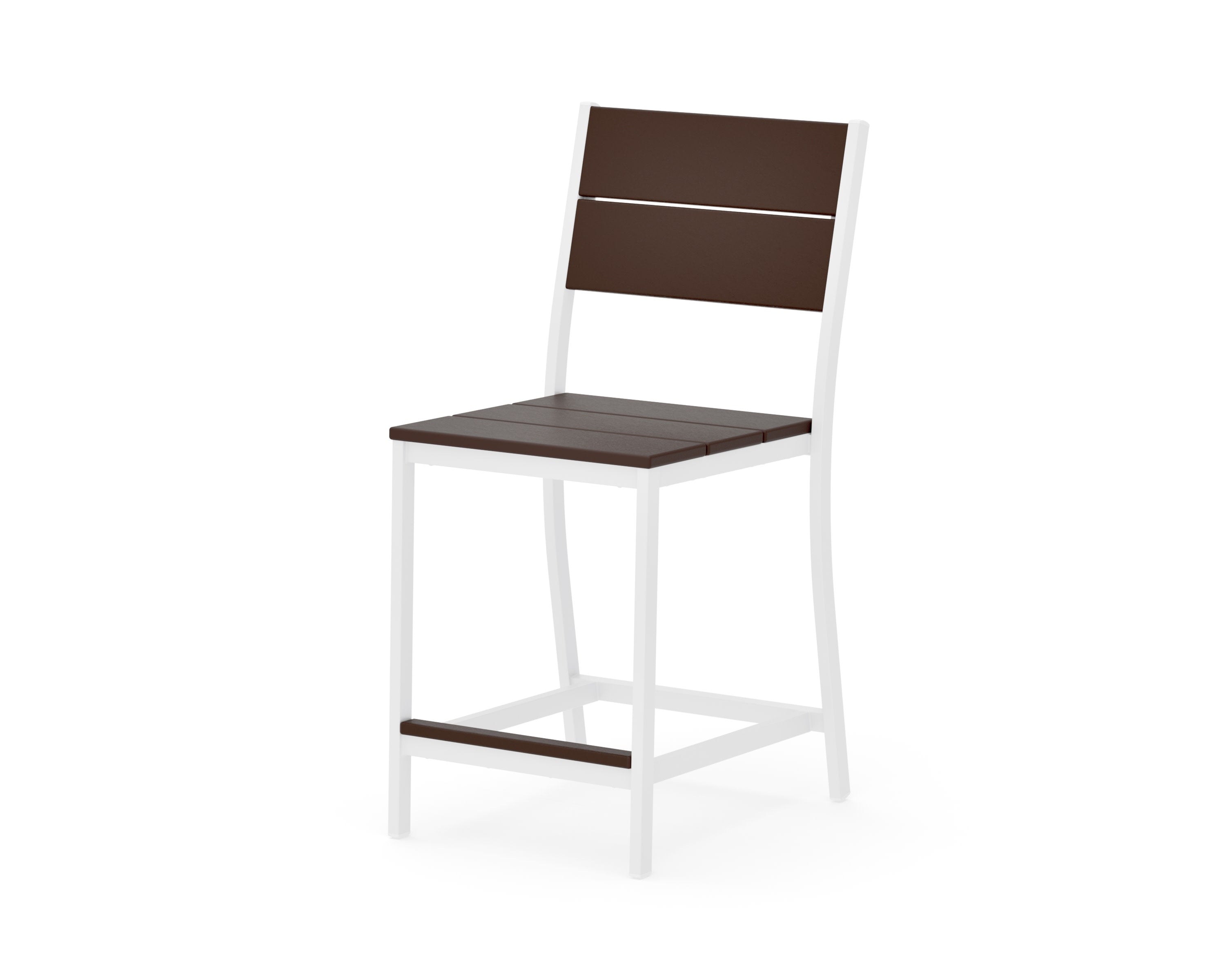Main Street Counter Side Chair in White / Mahogany